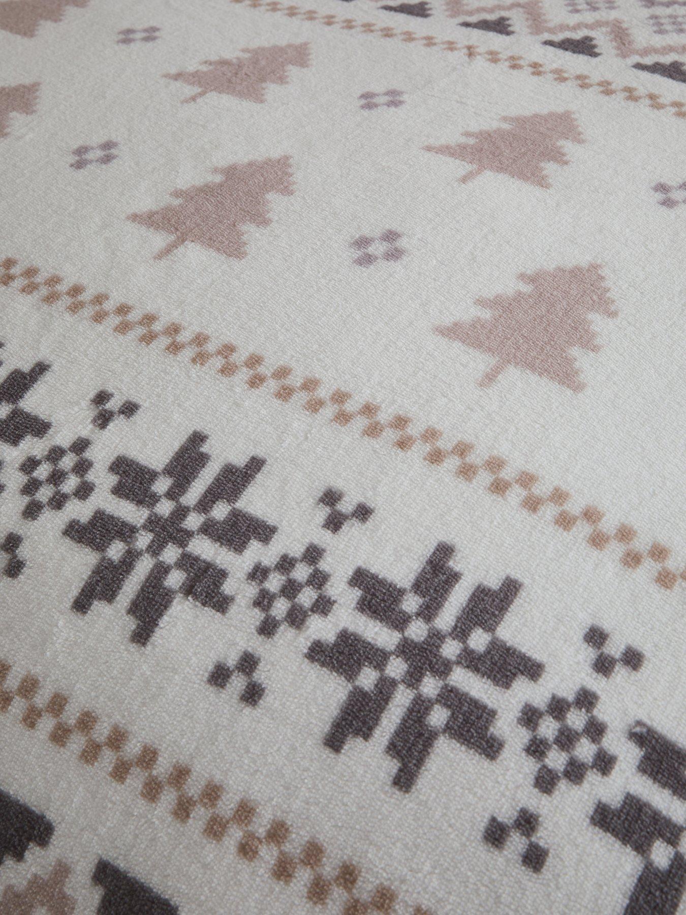  image of very-home-fairisle-printed-fleece-duvet-covernbspset