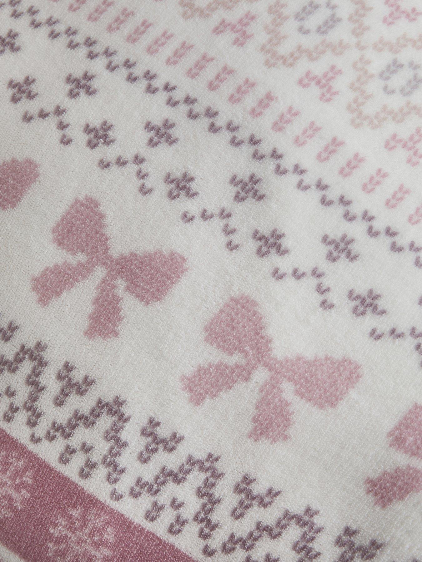  image of very-home-bow-fairisle-printed-fleece-duvetnbspcovernbspset