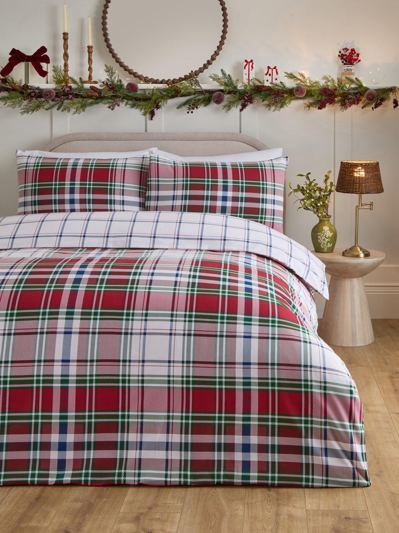 very-home-brushed-cotton-check-duvet-covernbspset