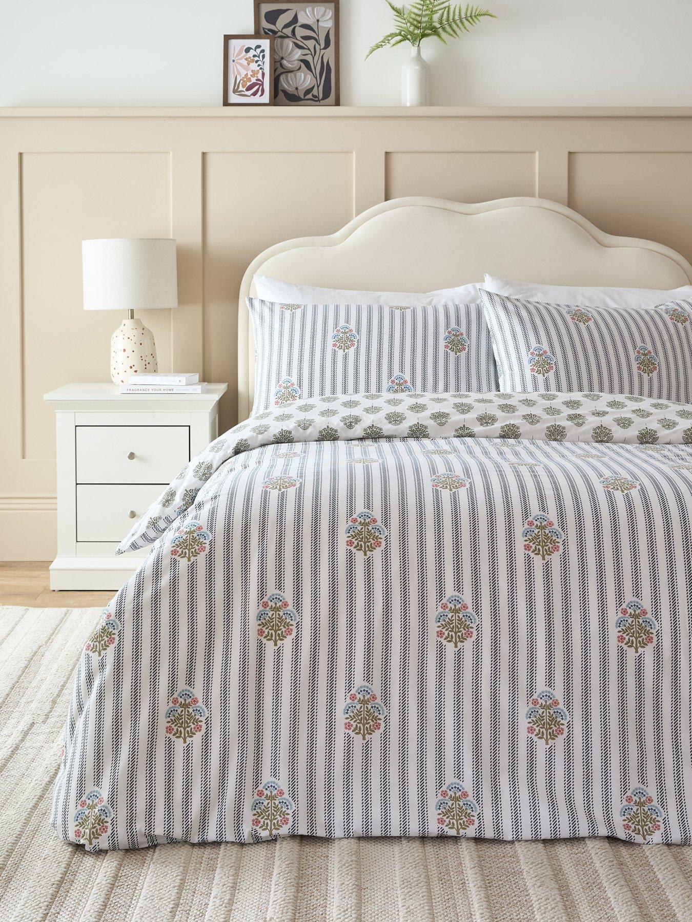 The Very Collection Country Stripe And Floral Print Duvet Cover Set