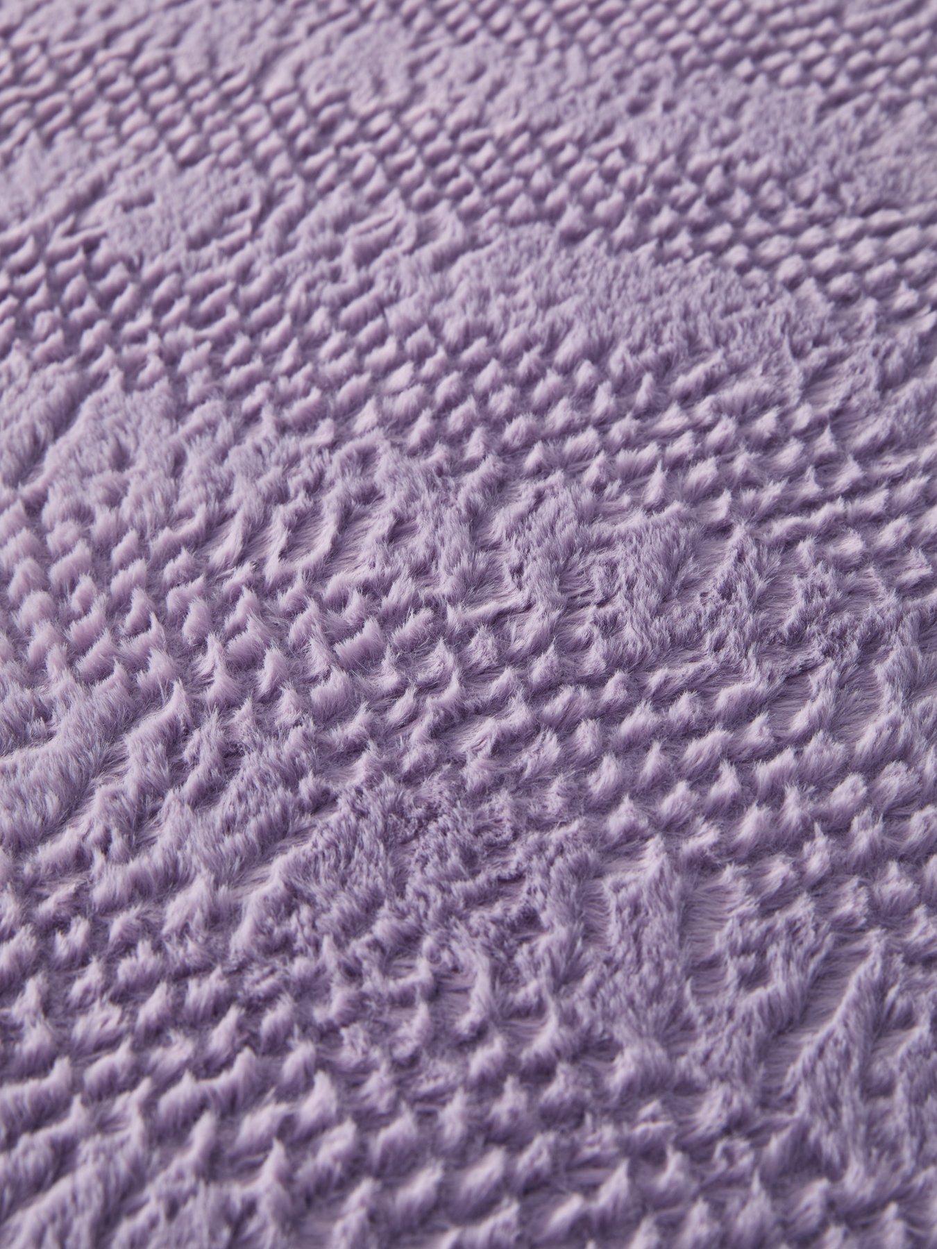  image of very-home-embossed-faux-fur-stripe-duvet-covernbspset-lilac