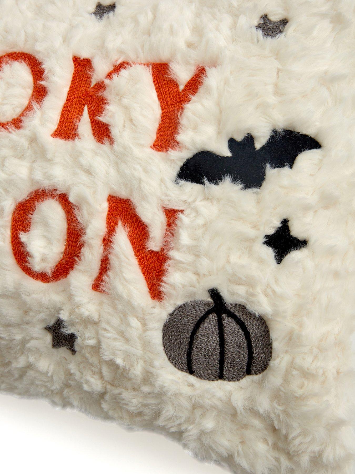 Image 3 of 3 of Very Home Halloween Embroidered Faux Fur Cushion