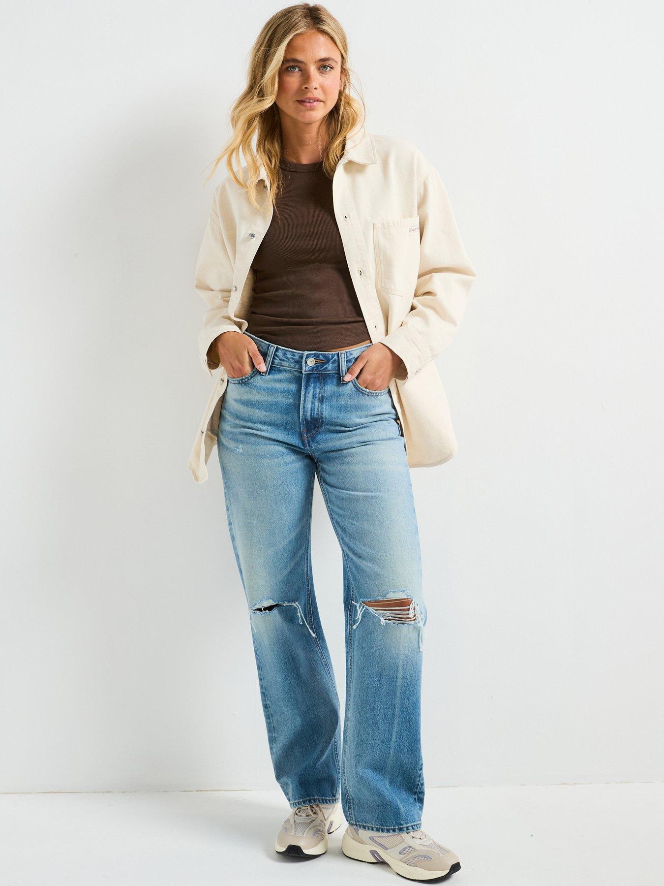 Image 3 of 5 of Calvin Klein Jeans Straight Leg Jeans - Light Denim