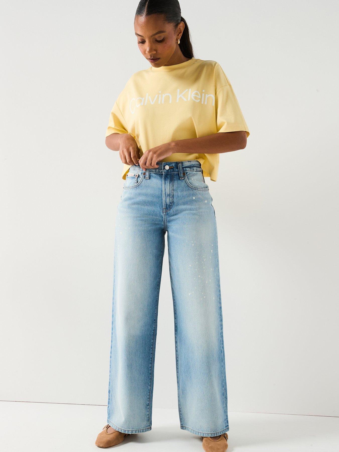 Image 3 of 5 of Calvin Klein Jeans The Wide Leg Rainy Jeans - Blue