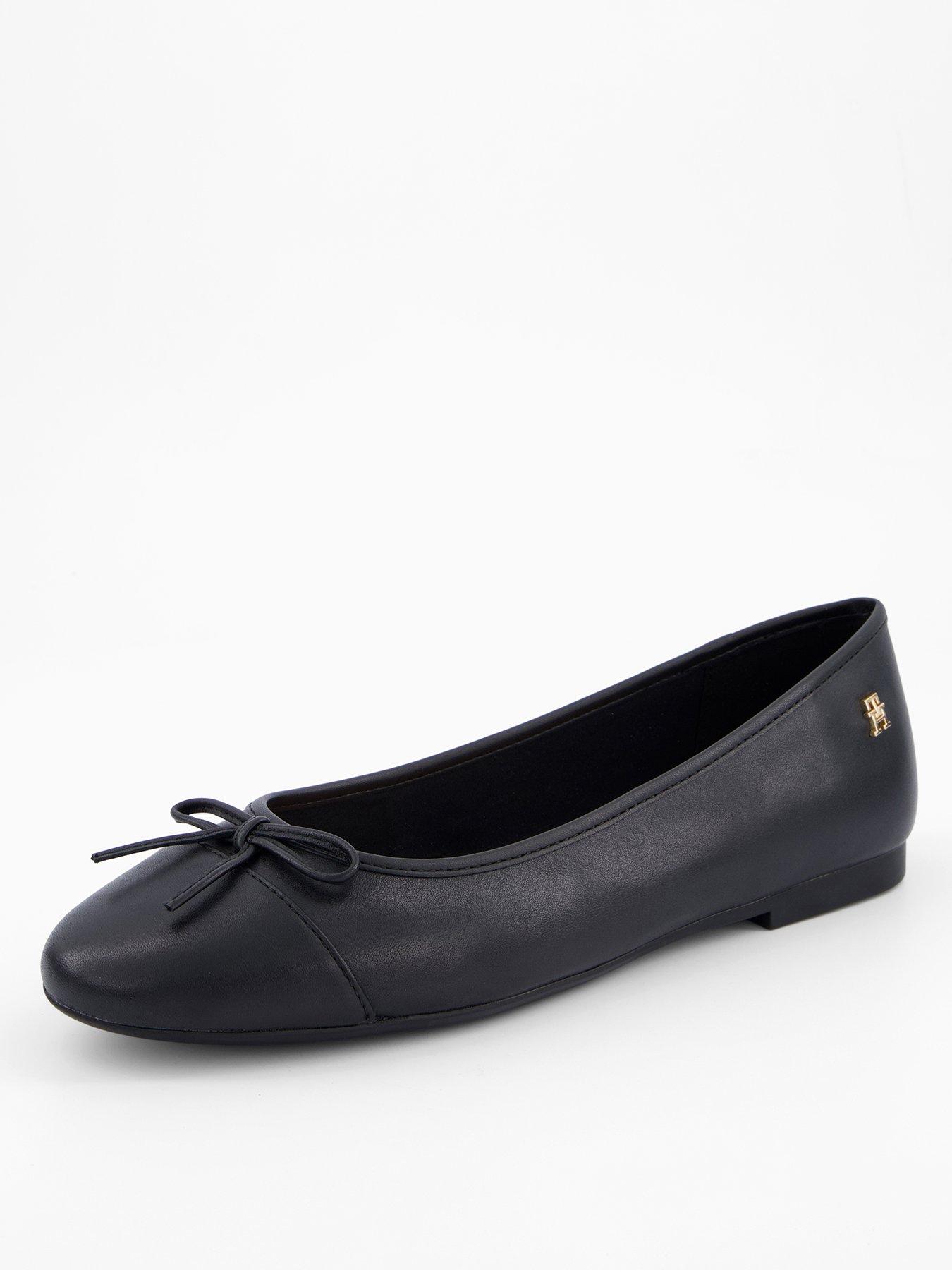 Image 2 of 6 of Tommy Hilfiger Leather TH Monogram Ballerinas