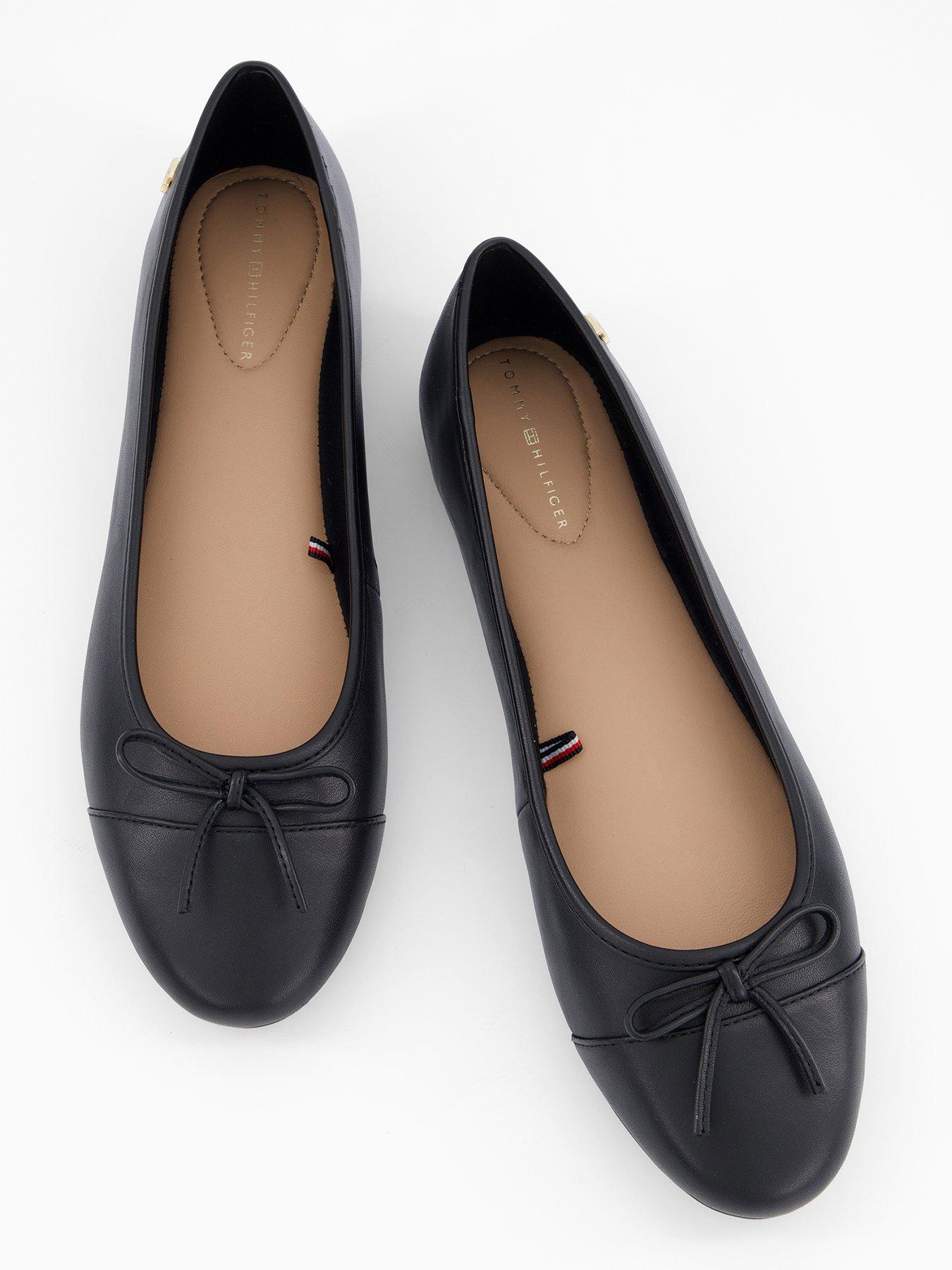 Image 3 of 6 of Tommy Hilfiger Leather TH Monogram Ballerinas