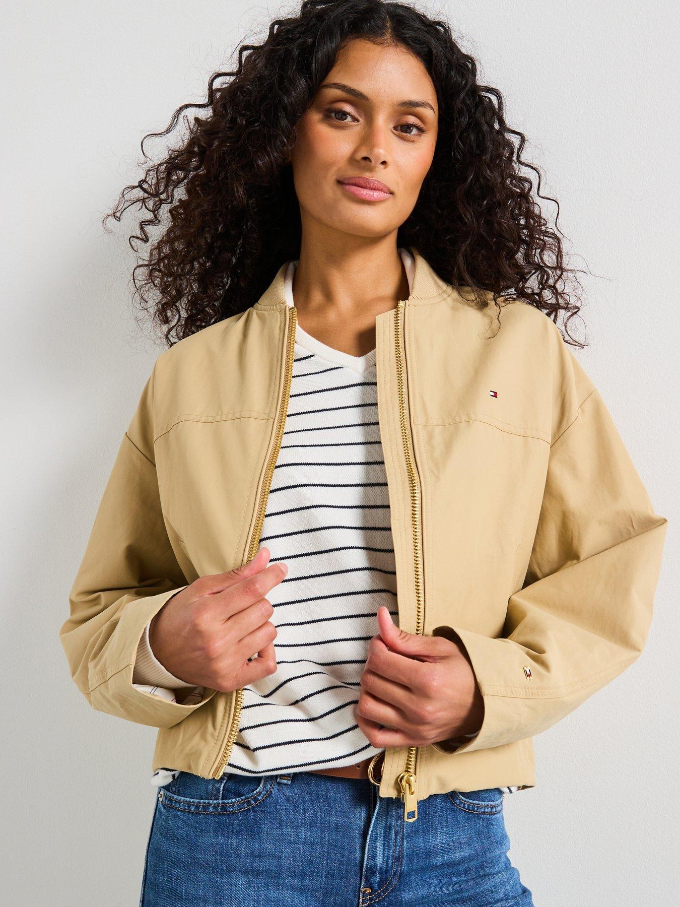 undefined Cotton Nylon Reg Bomber - Beige
