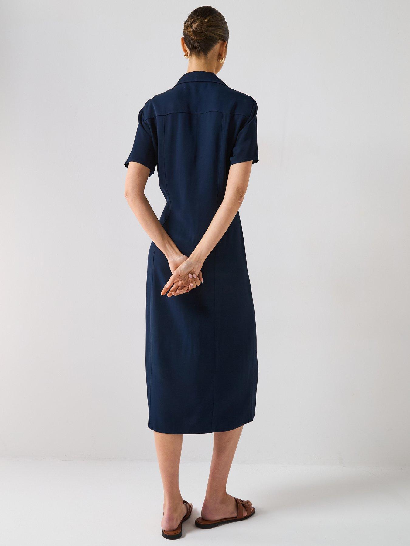 Image 2 of 5 of Tommy Hilfiger Short Sleeve Shirt Dress - Navy