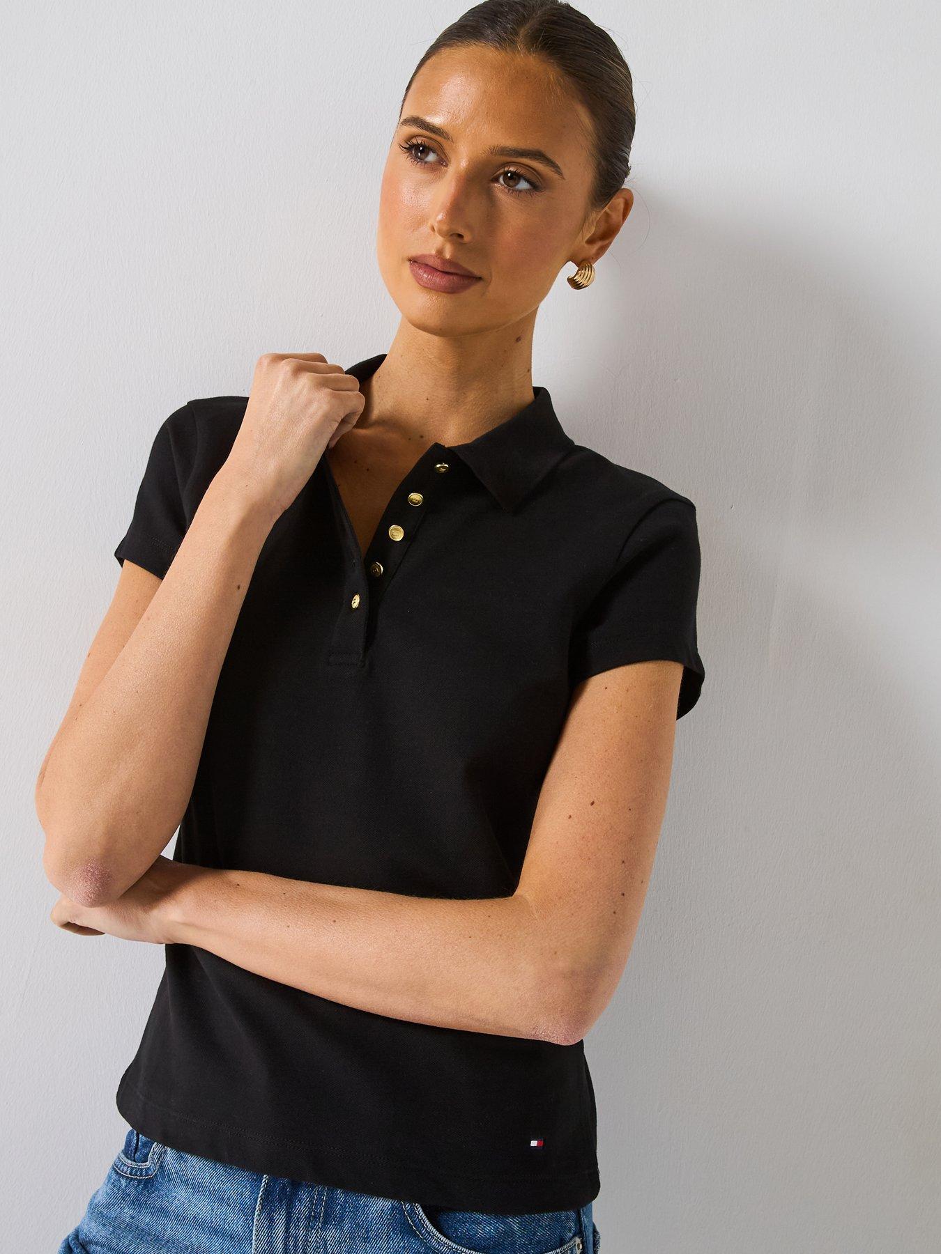 tommy-hilfiger-slim-fit-gold-button-polo-shirt-black