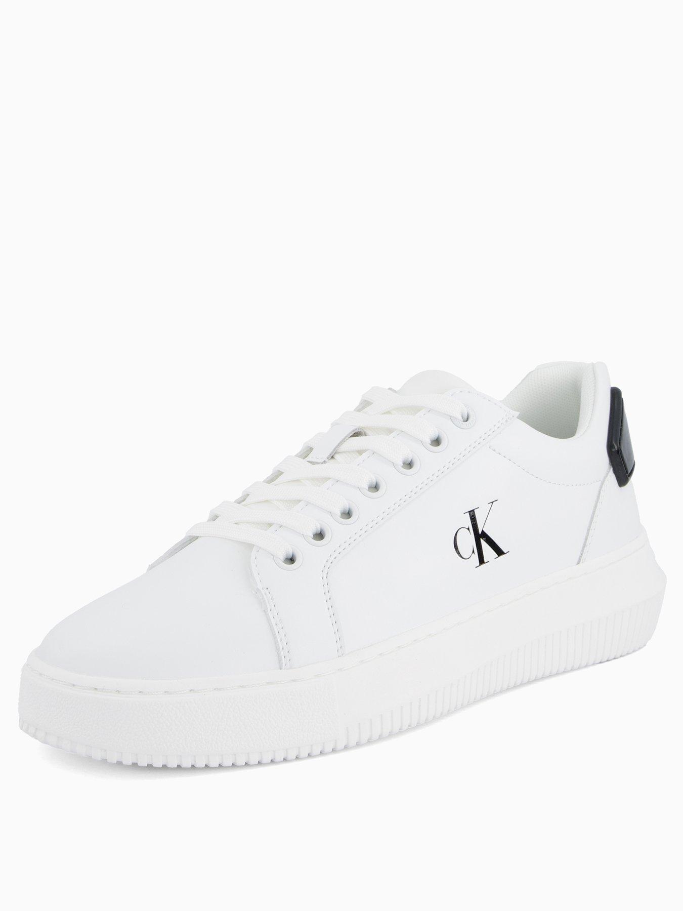  image of calvin-klein-chunky-leather-ck-trainer-amp-whiteblack