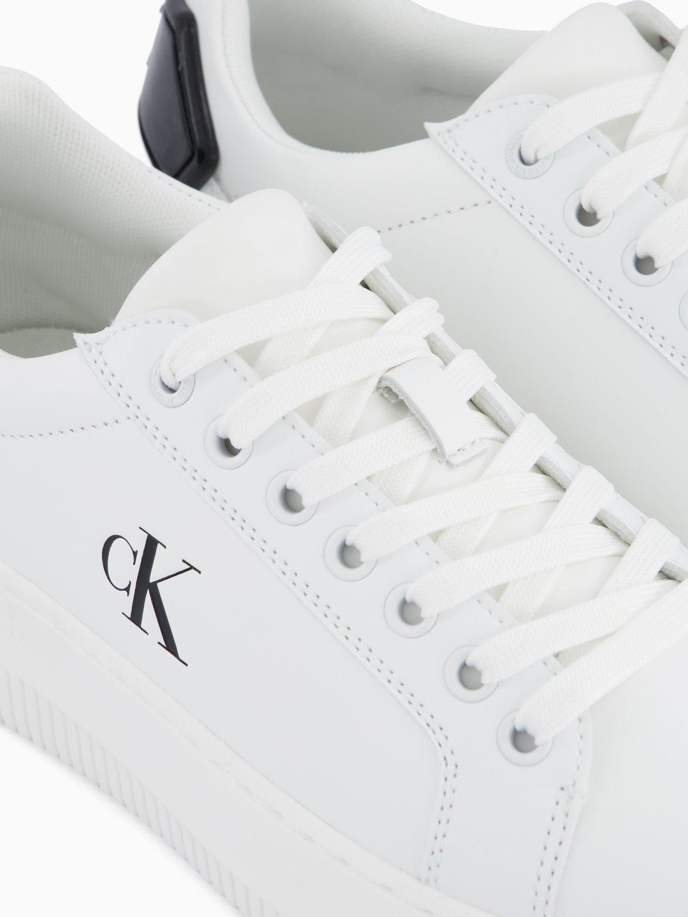  image of calvin-klein-chunky-leather-ck-trainer-amp-whiteblack