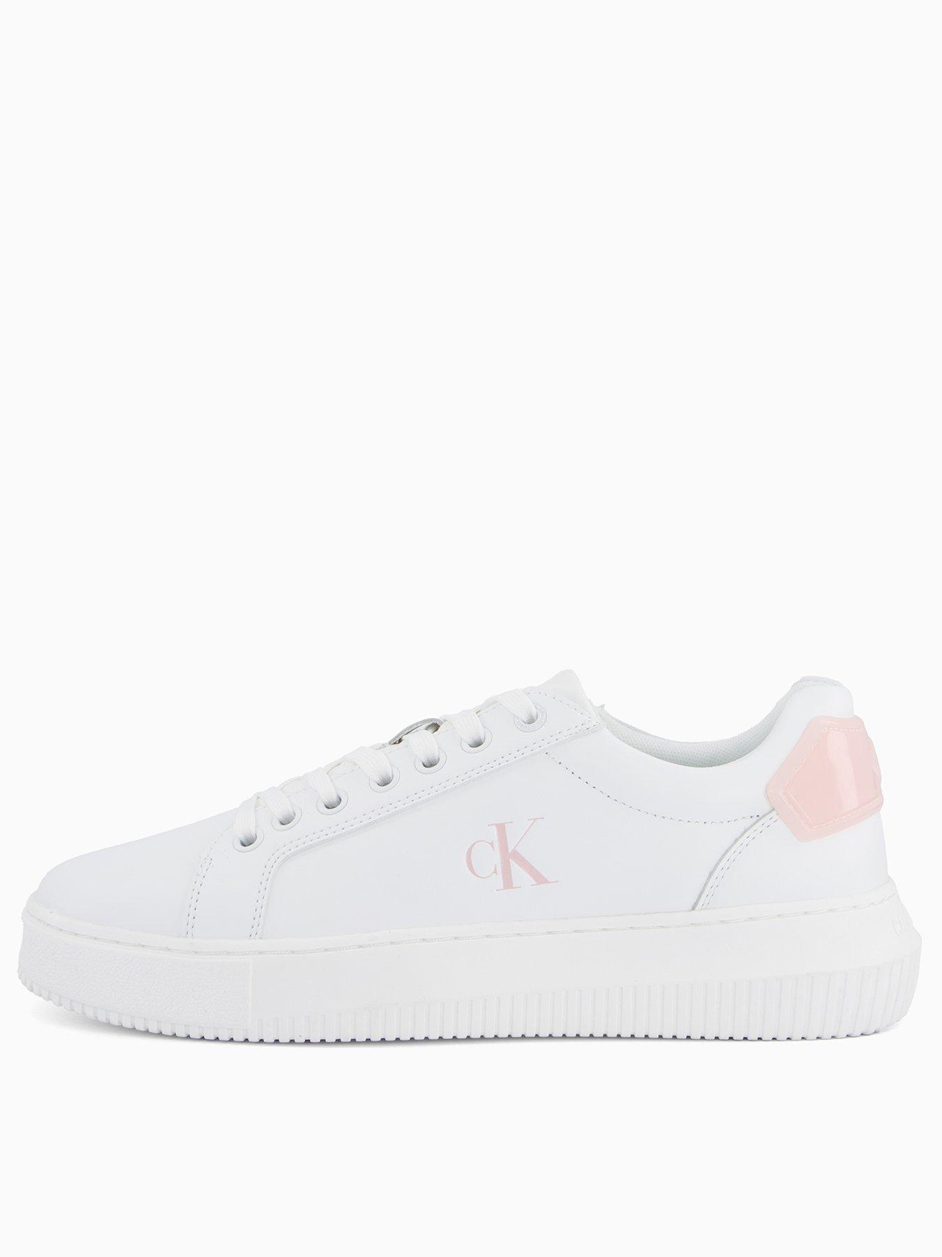undefined Chunky Leather Ck Trainer - White/ Pink