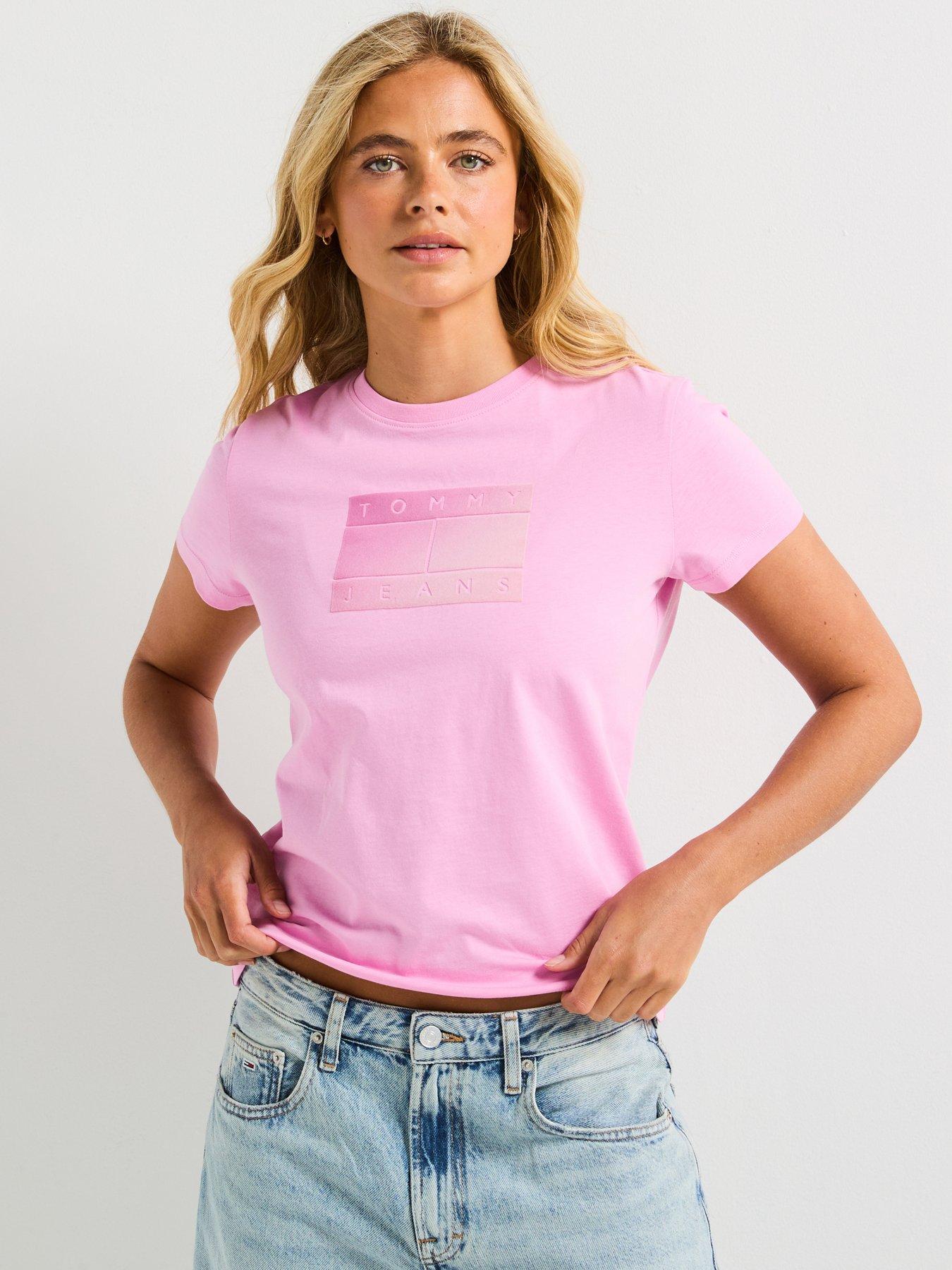 undefined Gradient Flag Short Sleeve T-Shirt - Pink