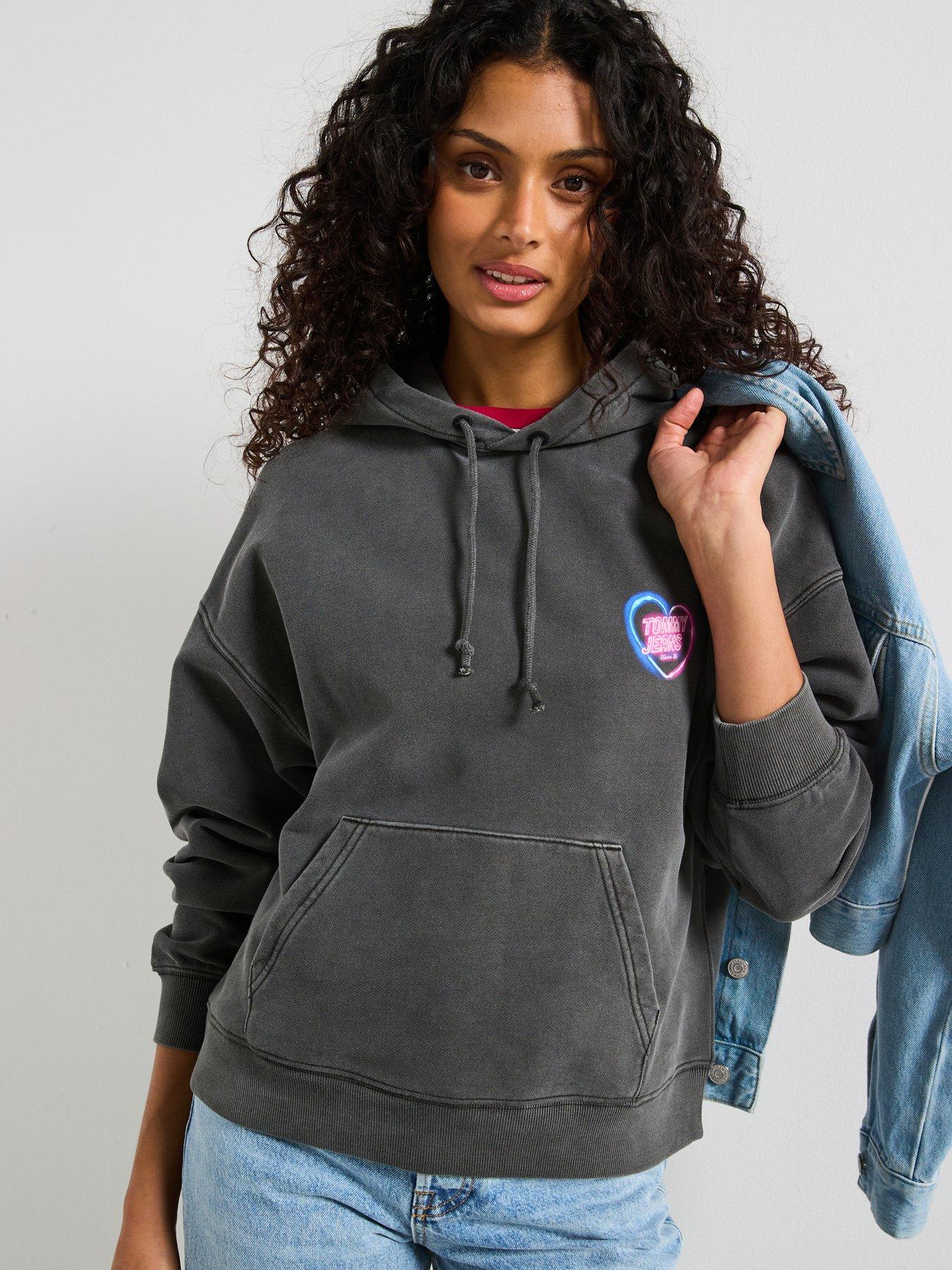 undefined Neon Graphic Print Hoodie Ext - Black