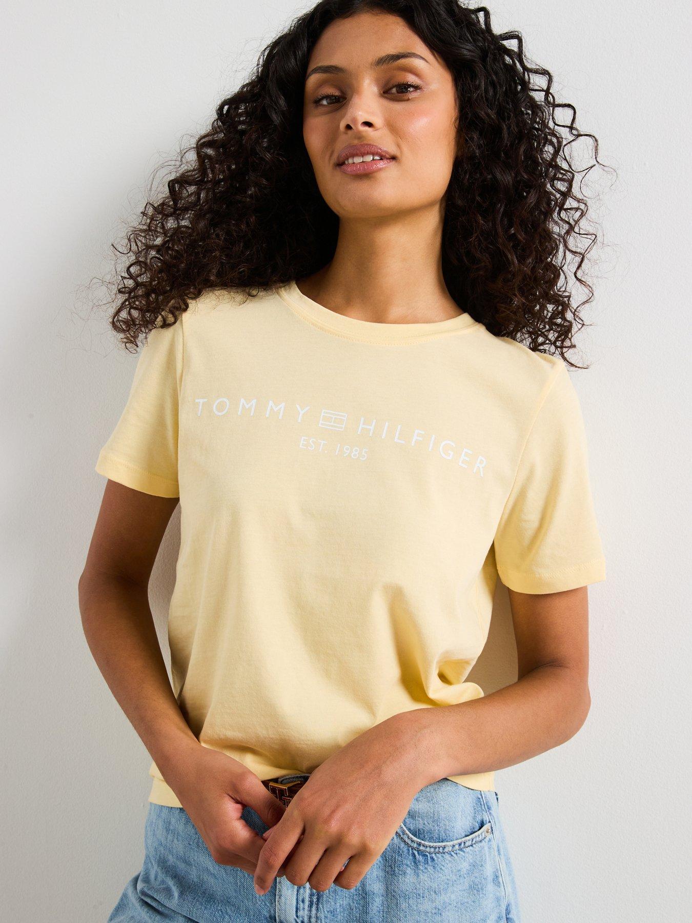 undefined Logo Crew Neck T-Shirt - Yellow