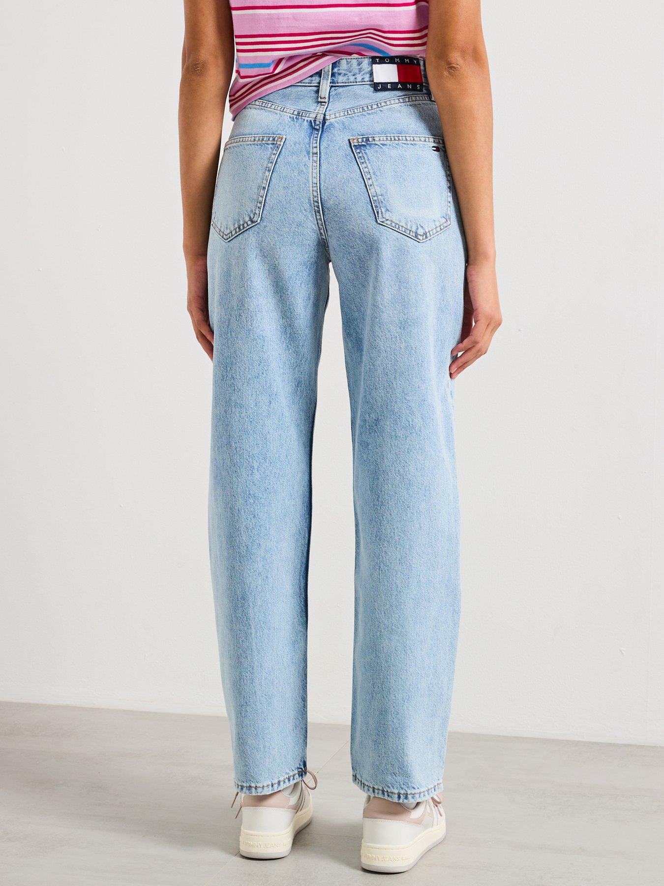 stillFront image of tommy-jeans-layla-high-rise-slim-straight-jeans-blue
