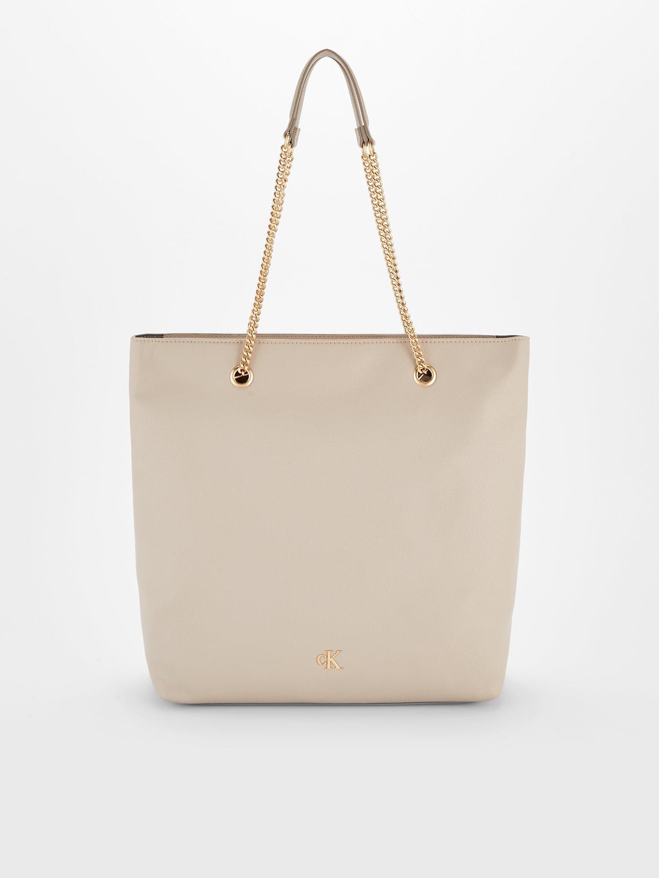 Image 1 of 4 of Calvin Klein Monogram Chain Tote Bag &amp; Chateau