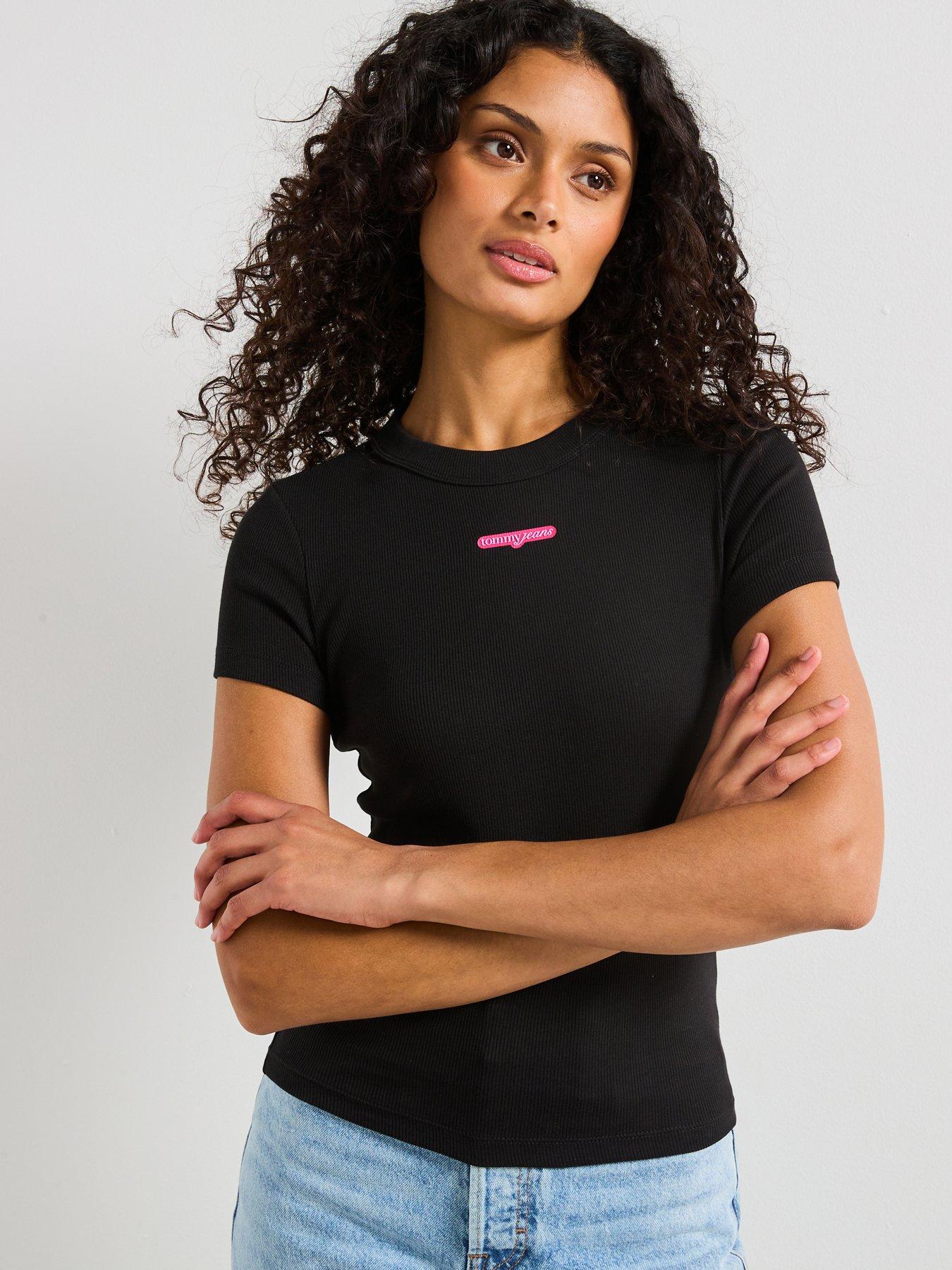 undefined Script Label Short Sleeve T-Shirt - Black