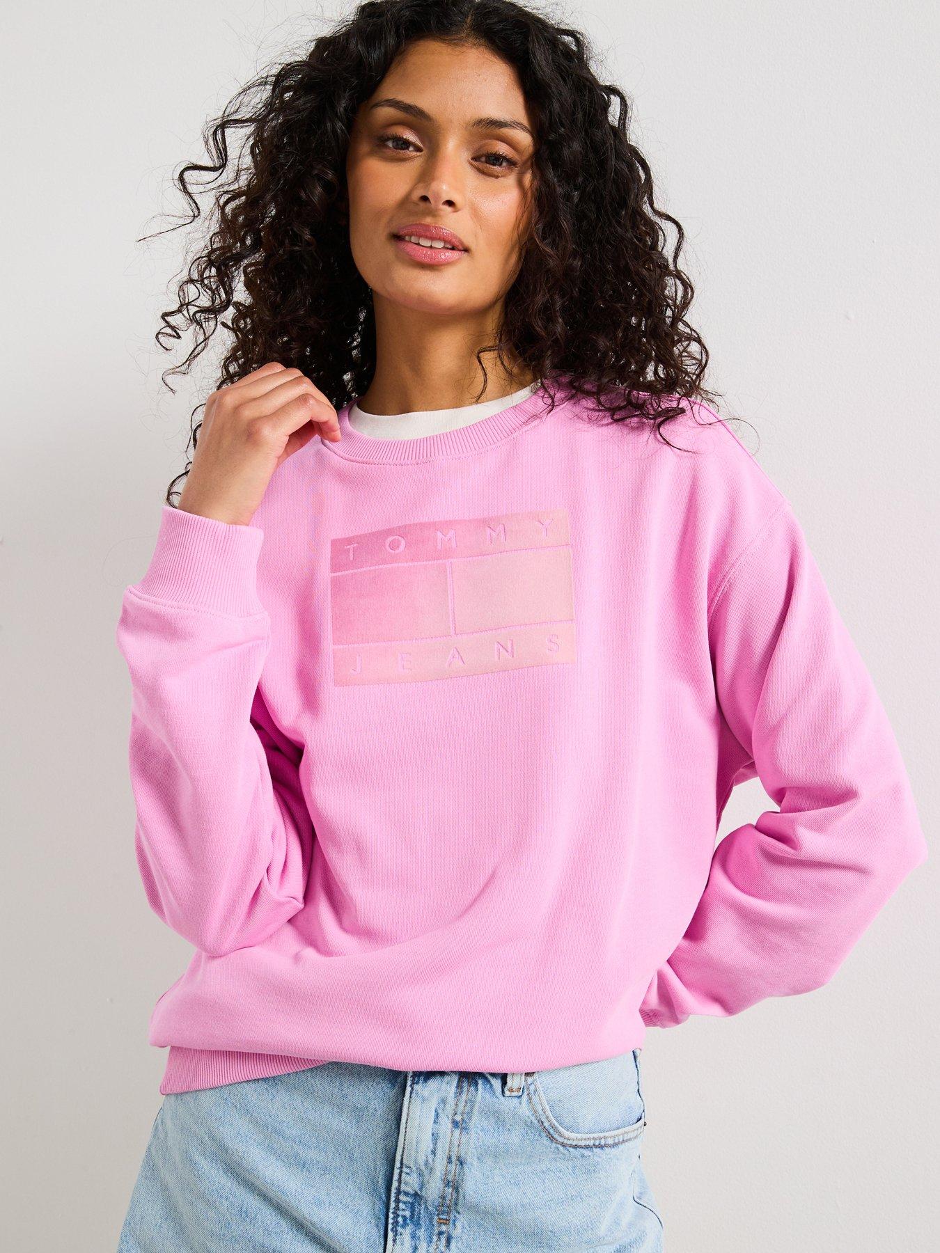 Image 1 of 6 of Tommy Jeans Regular Logo Sweatshirt - Pink