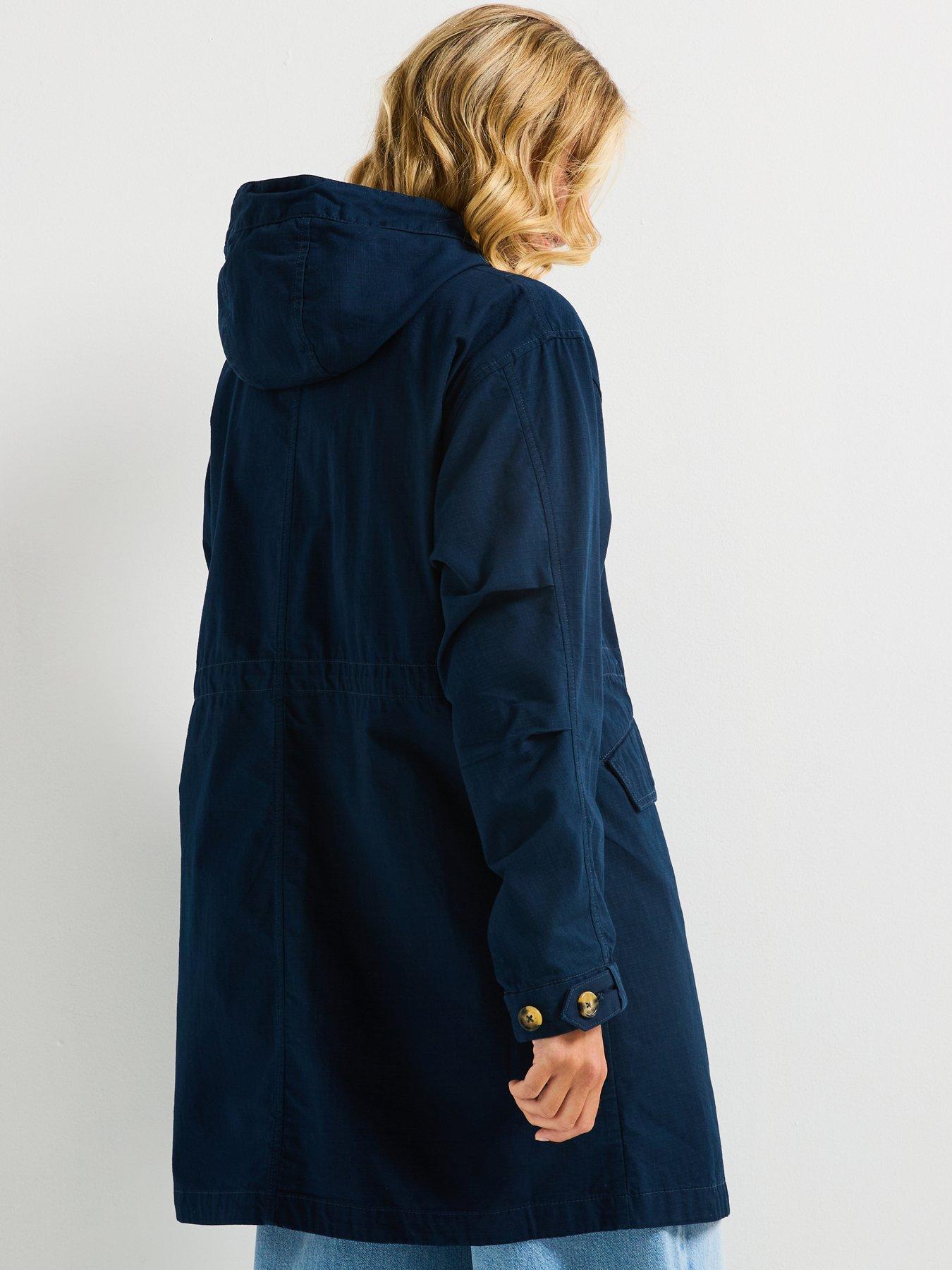 stillFront image of tommy-jeans-badge-relaxed-waisted-midi-coat-navy
