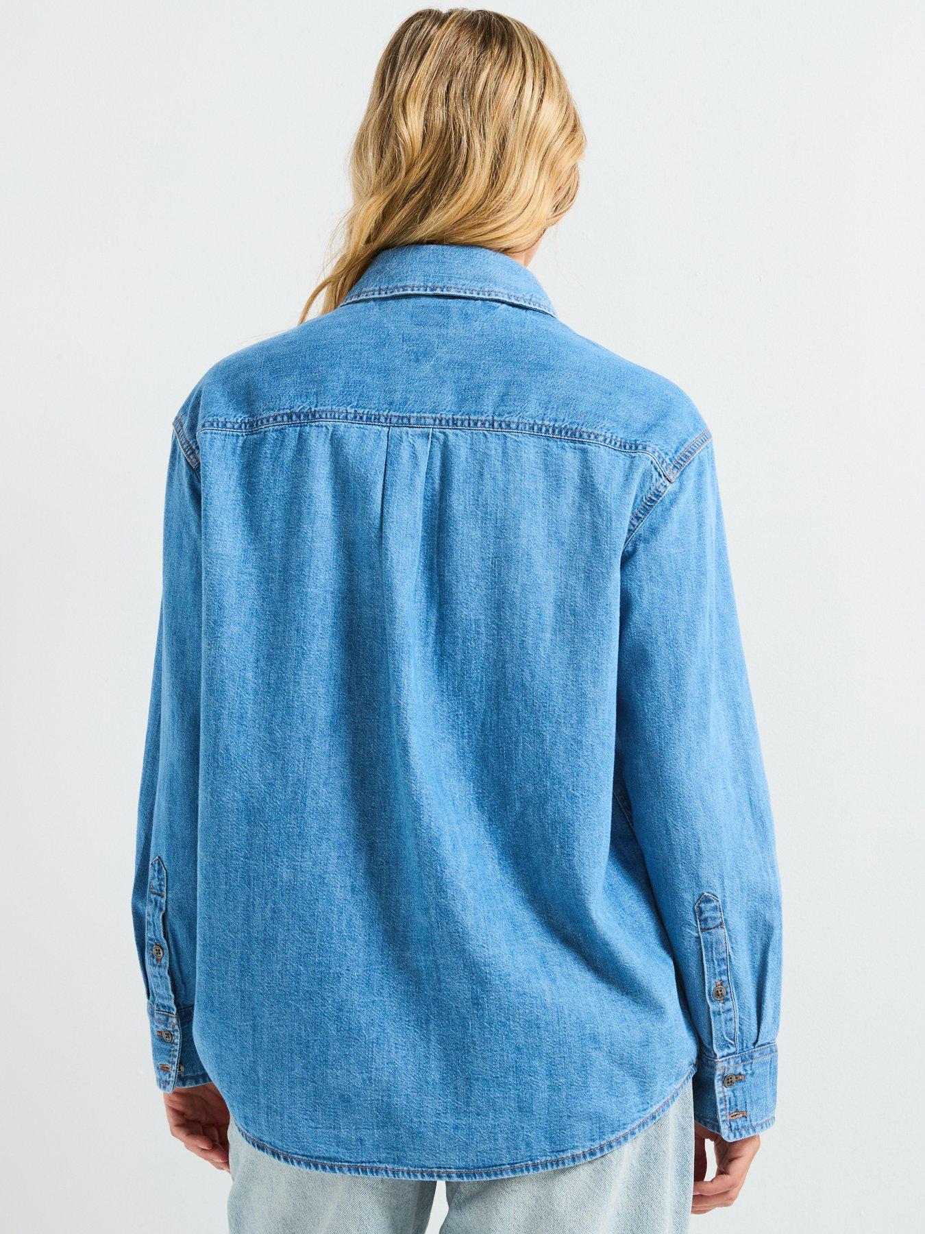 Image 2 of 6 of Tommy Jeans Long Sleeve Relaxed Denim Shirt - Blue