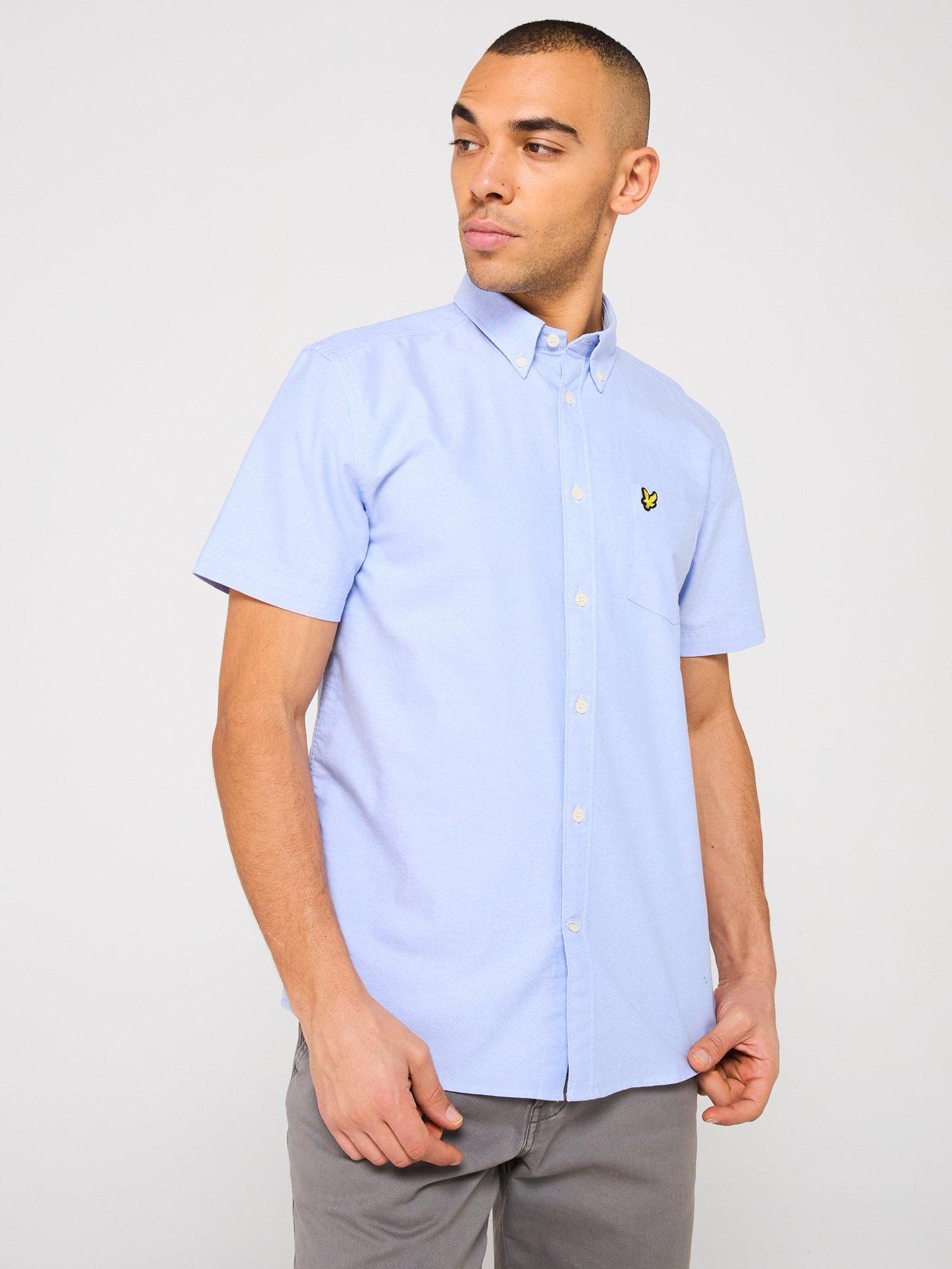 lyle-scott-oxford-short-sleeve-shirt-light-blue