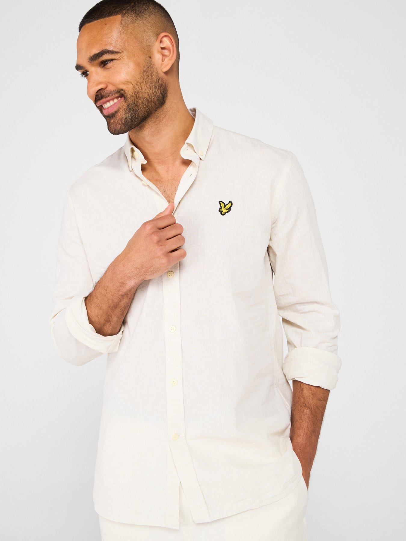 lyle-scott-linen-blend-oxford-shirt-grey