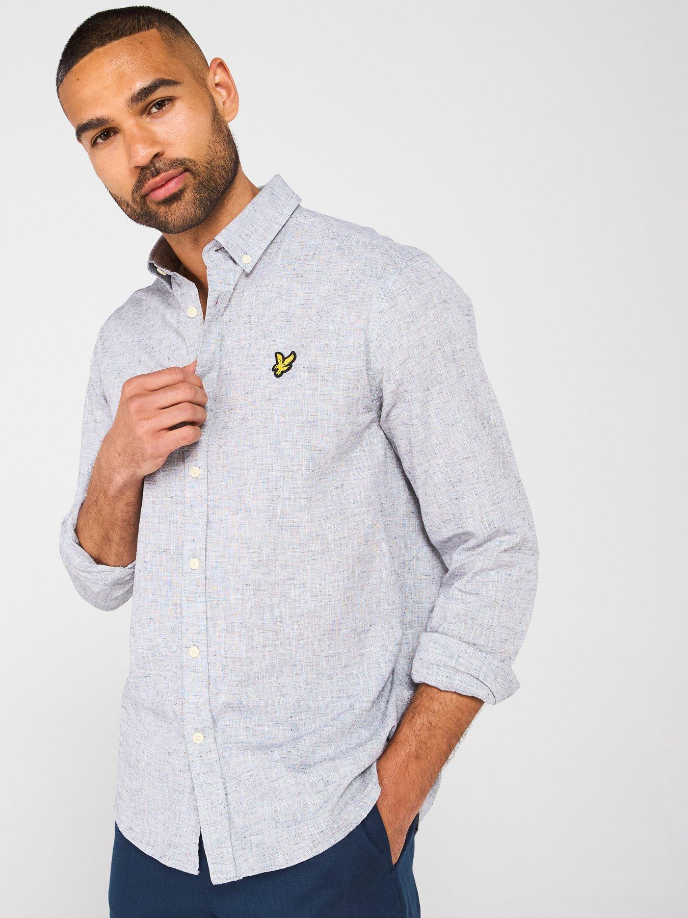 lyle-scott-linen-blend-oxford-shirt-navy