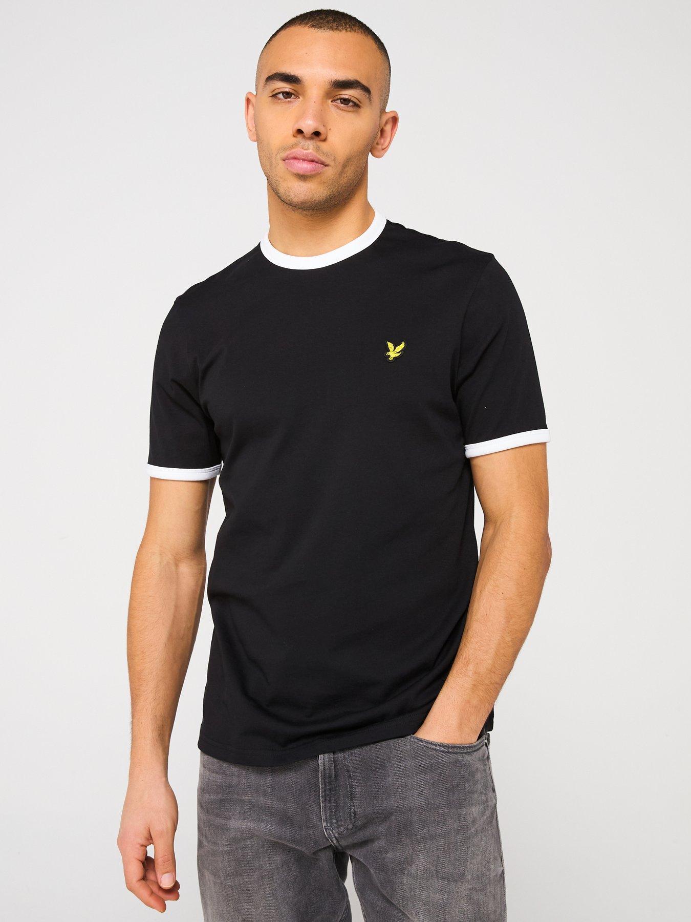 Image 1 of 5 of Lyle & Scott Contrast Trim&nbsp;Ringer T-Shirt - Black