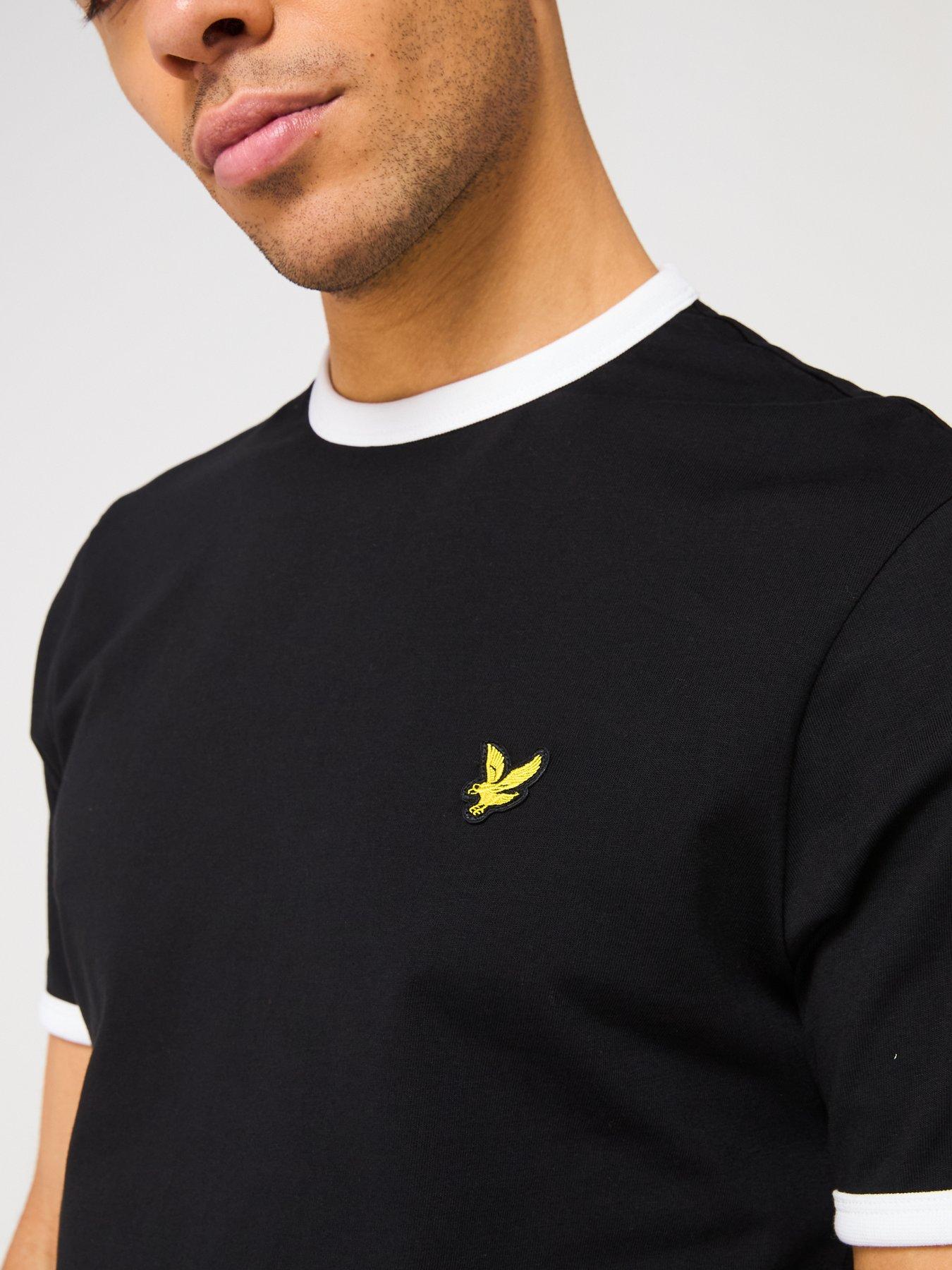 Image 4 of 5 of Lyle & Scott Contrast Trim&nbsp;Ringer T-Shirt - Black