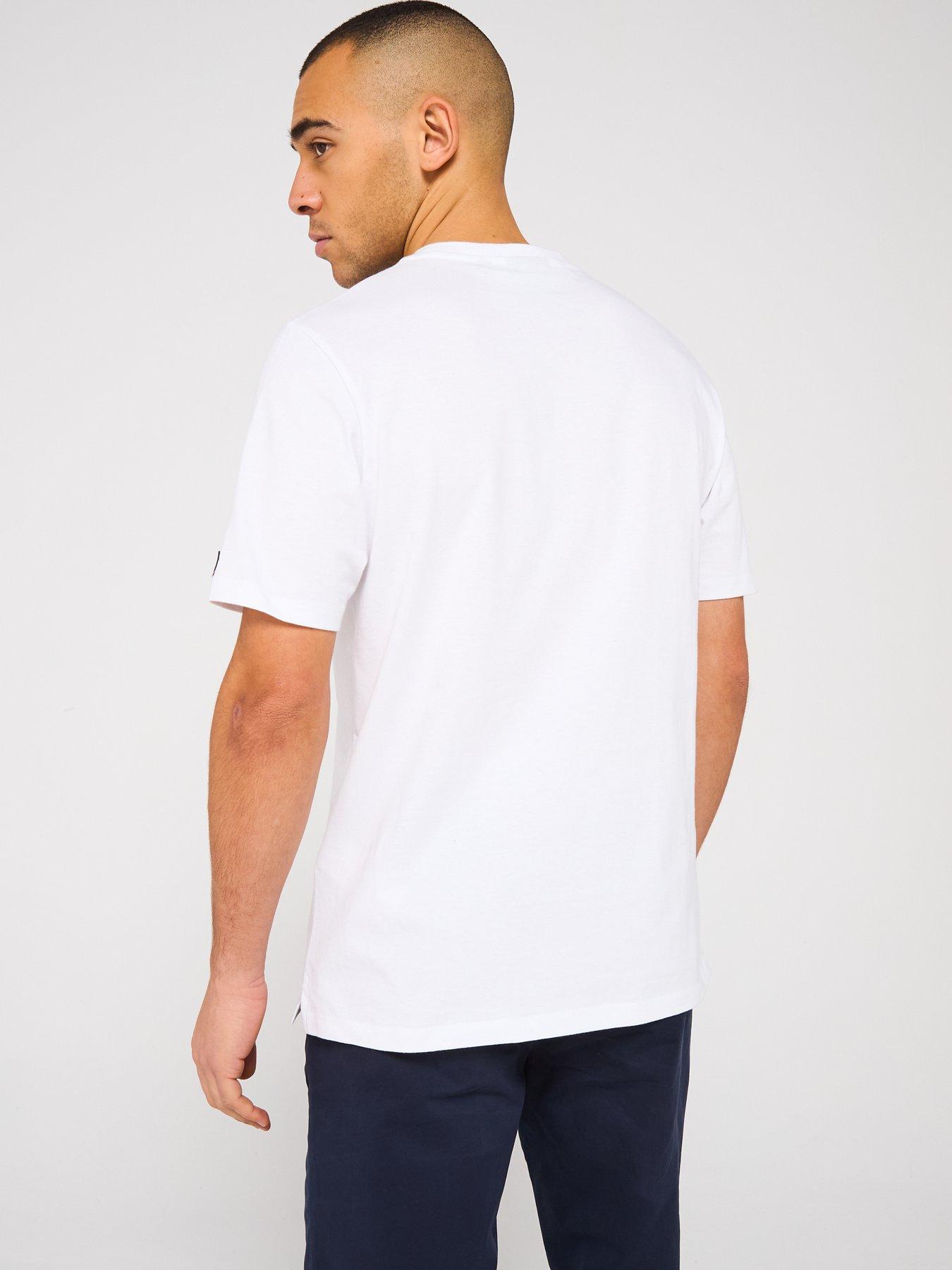  image of lyle-scott-3d-line-graphic-t-shirt-white