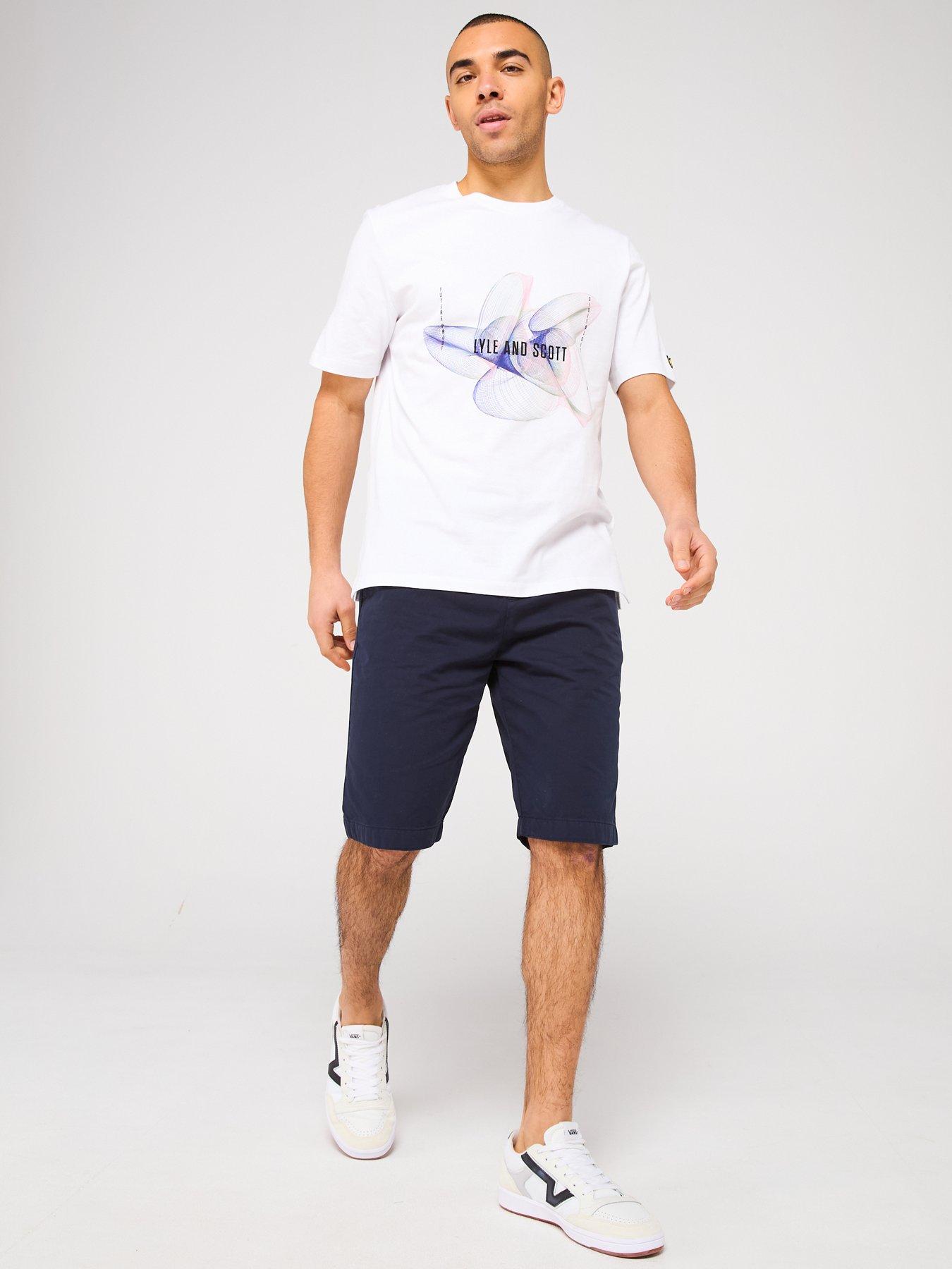  image of lyle-scott-3d-line-graphic-t-shirt-white