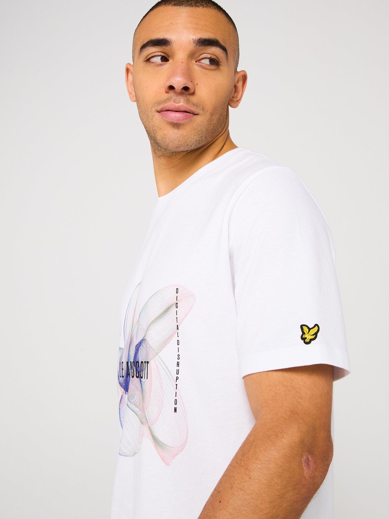  image of lyle-scott-3d-line-graphic-t-shirt-white