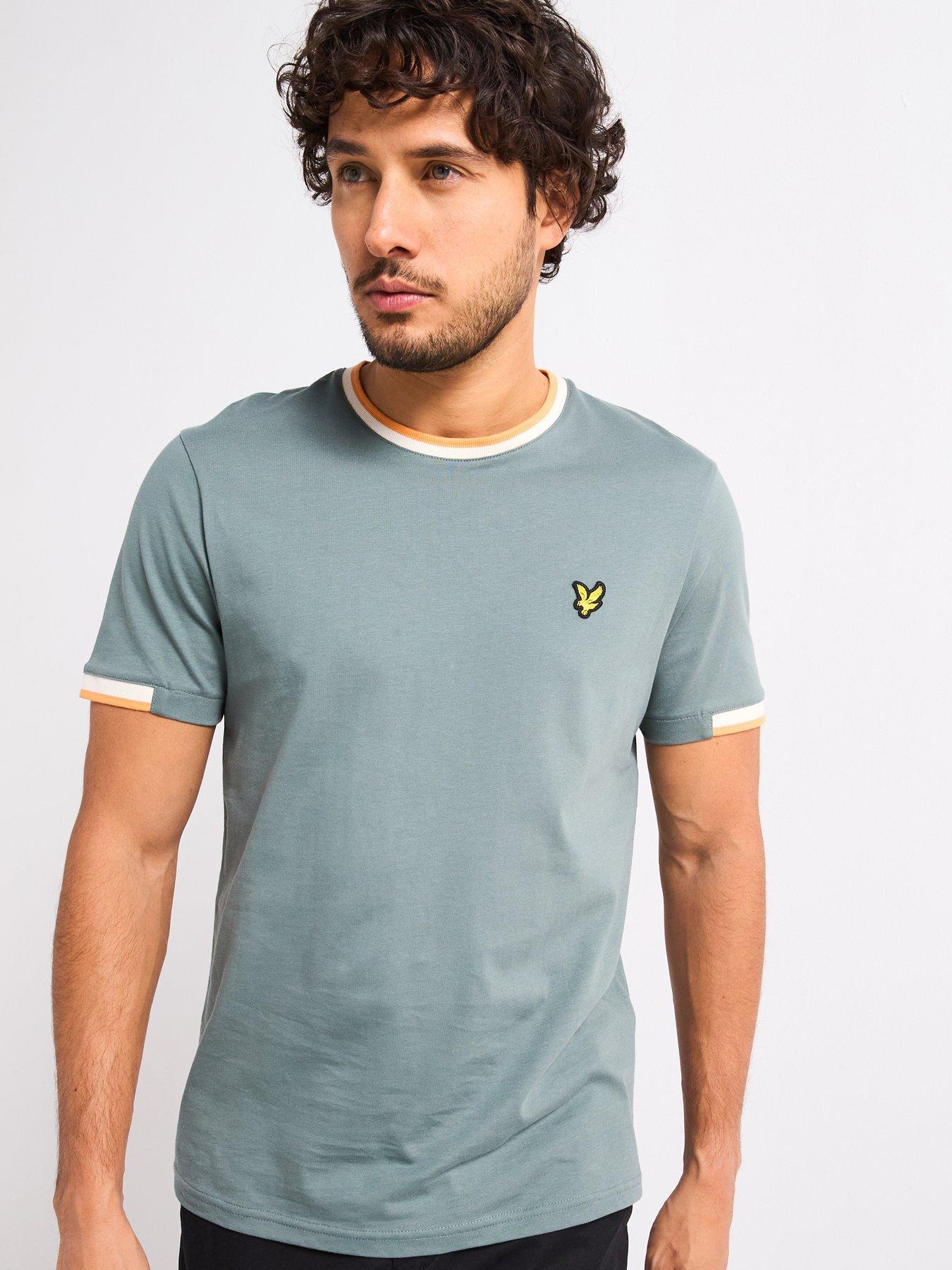  image of lyle-scott-half-tipped-t-shirt-green