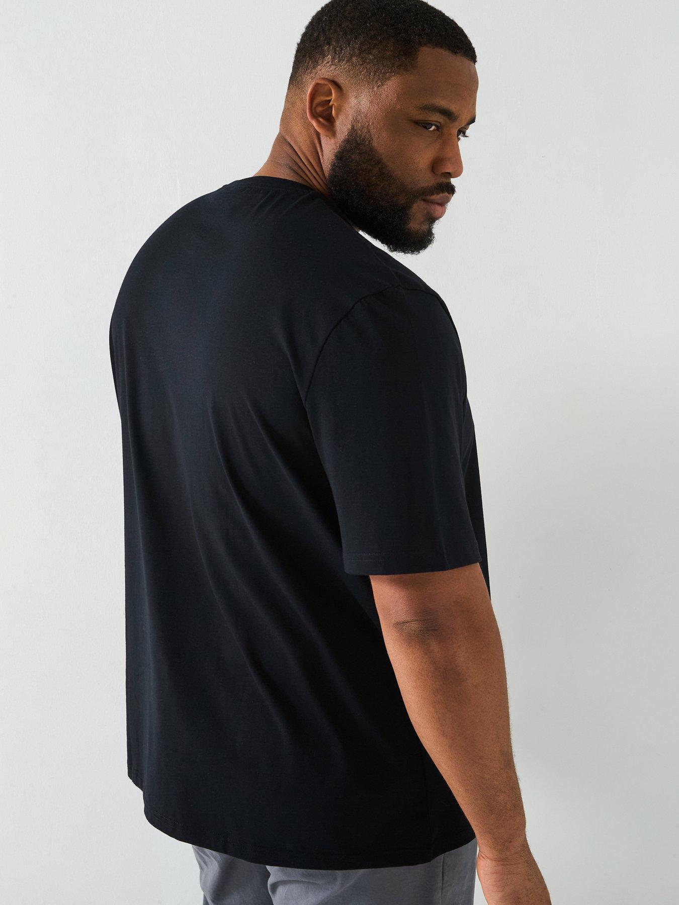  image of lyle-scott-lyle-amp-scott-big-amp-tall-plain-t-shirt--black