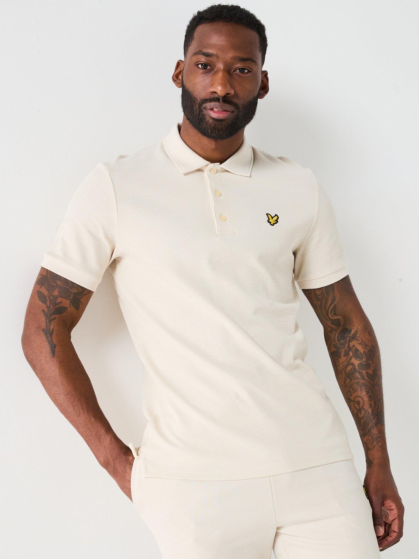  image of lyle-scott-milano-textured-polo-shirt-cream