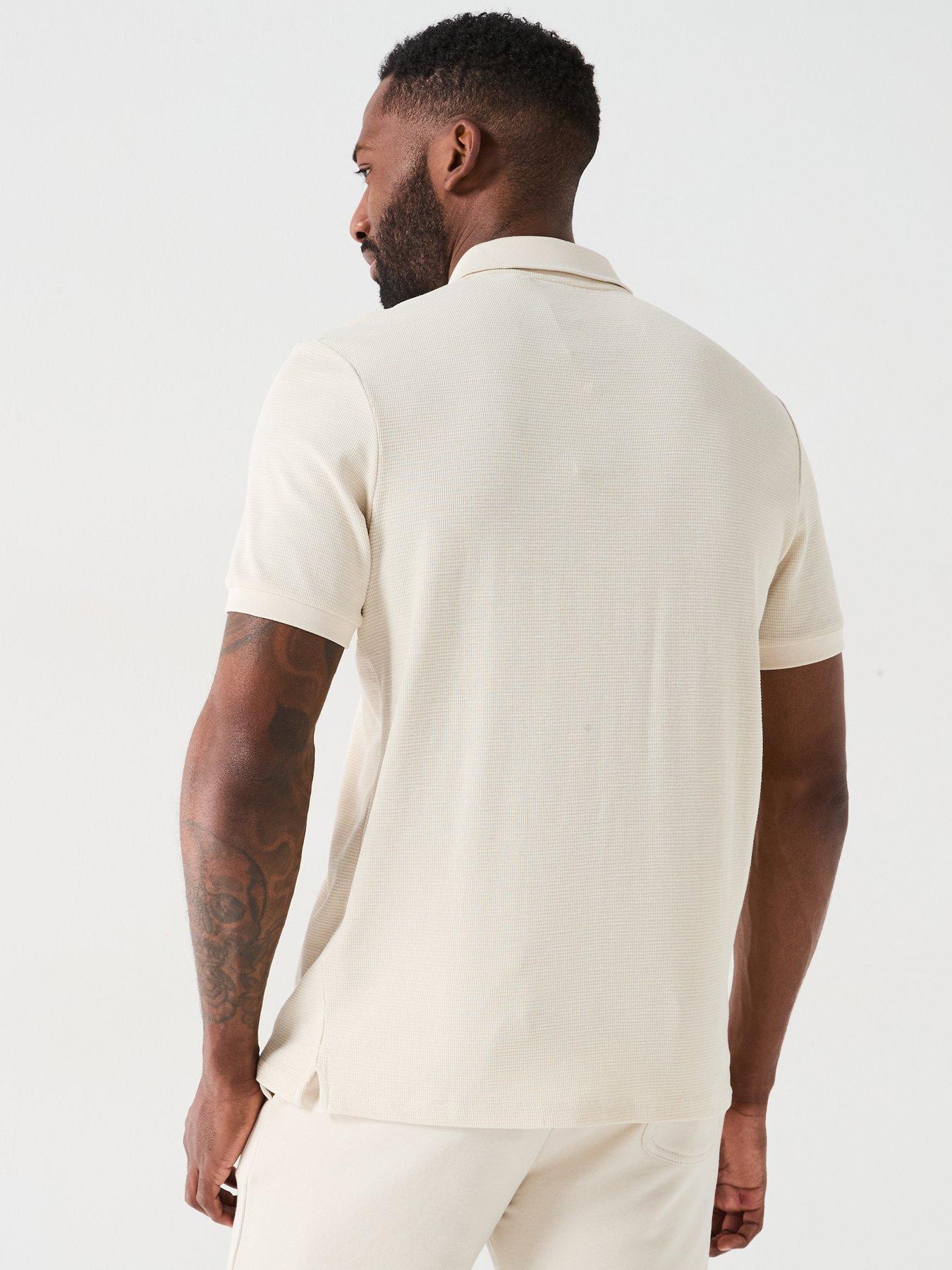  image of lyle-scott-milano-textured-polo-shirt-cream