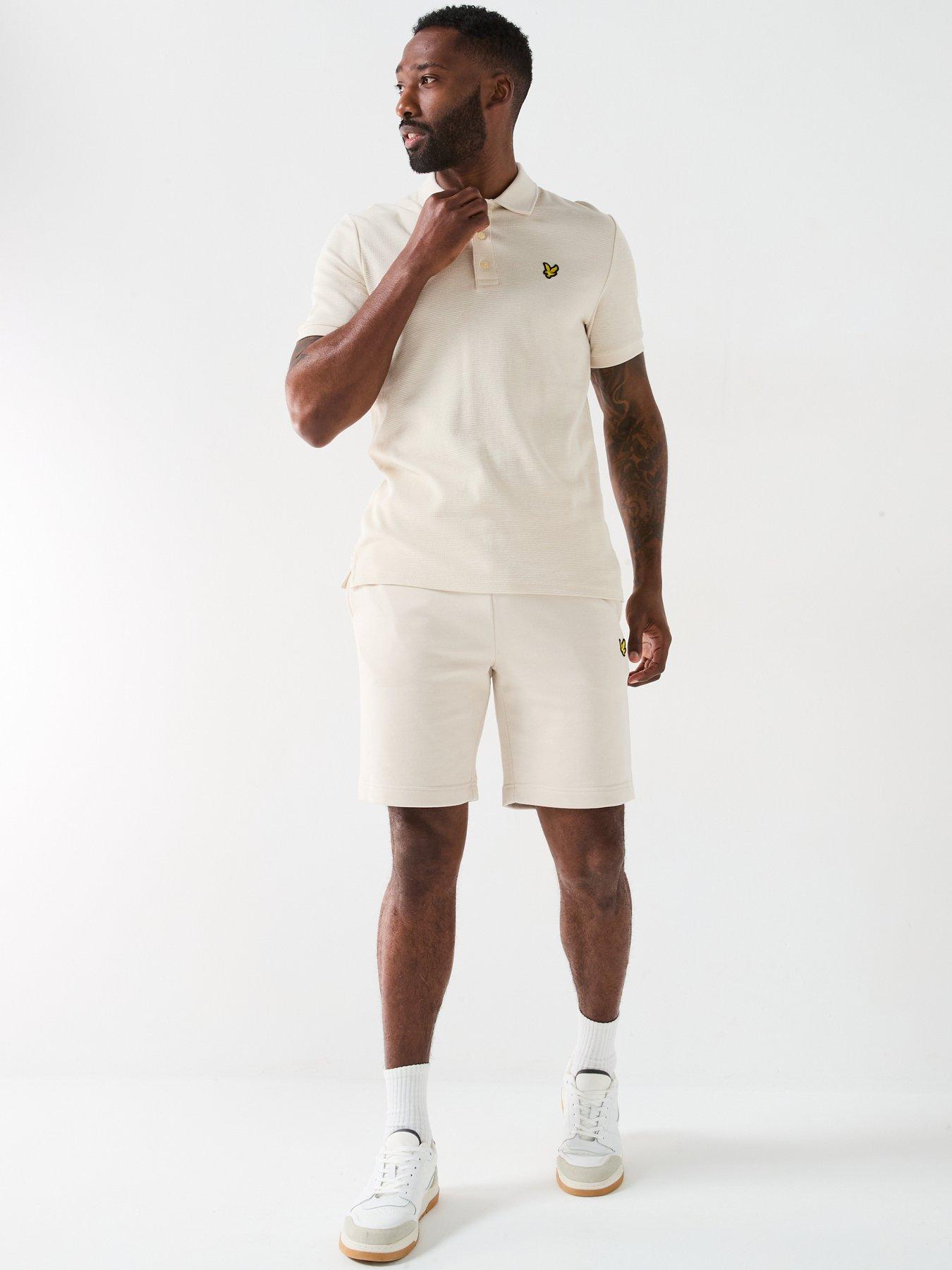  image of lyle-scott-milano-textured-polo-shirt-cream