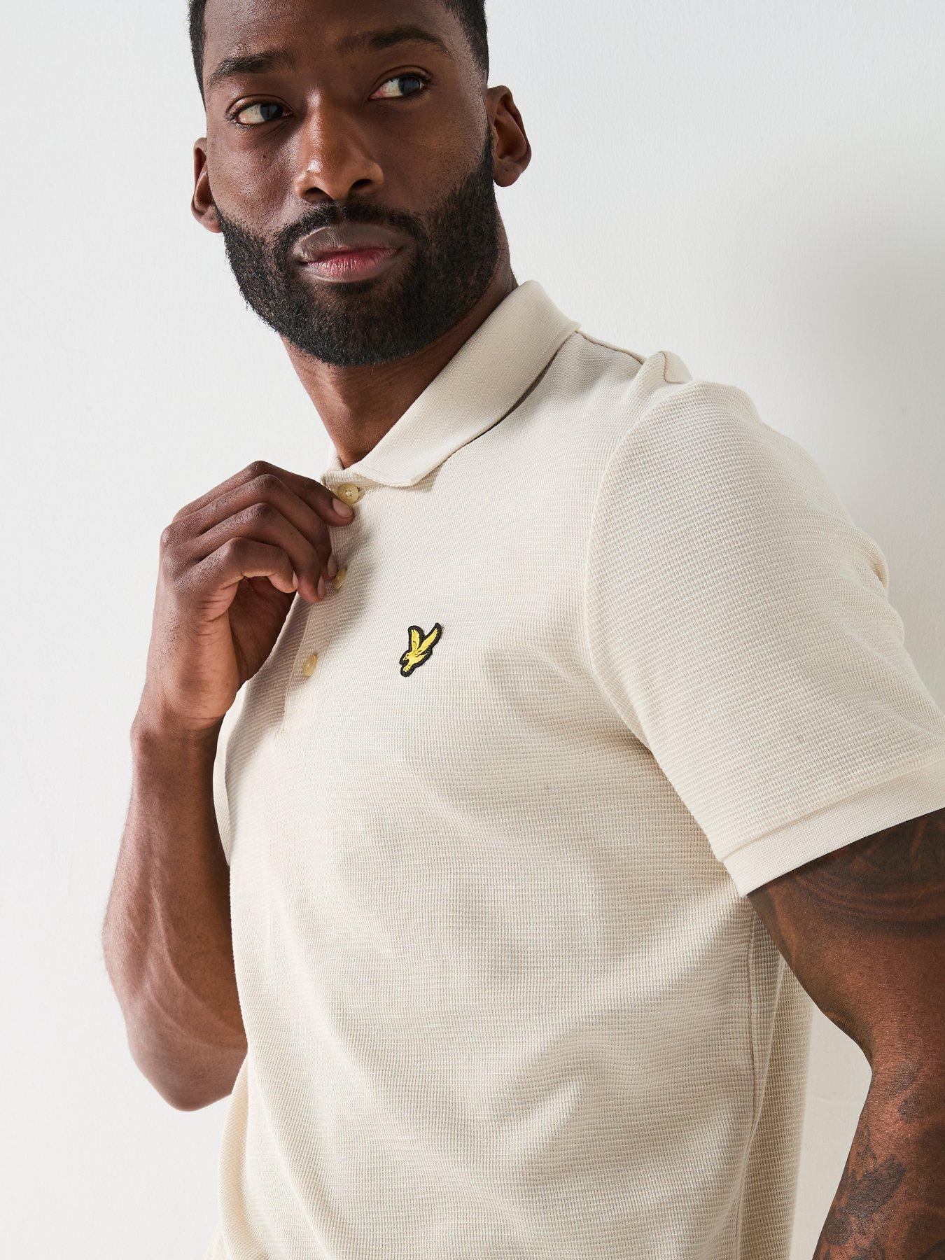  image of lyle-scott-milano-textured-polo-shirt-cream
