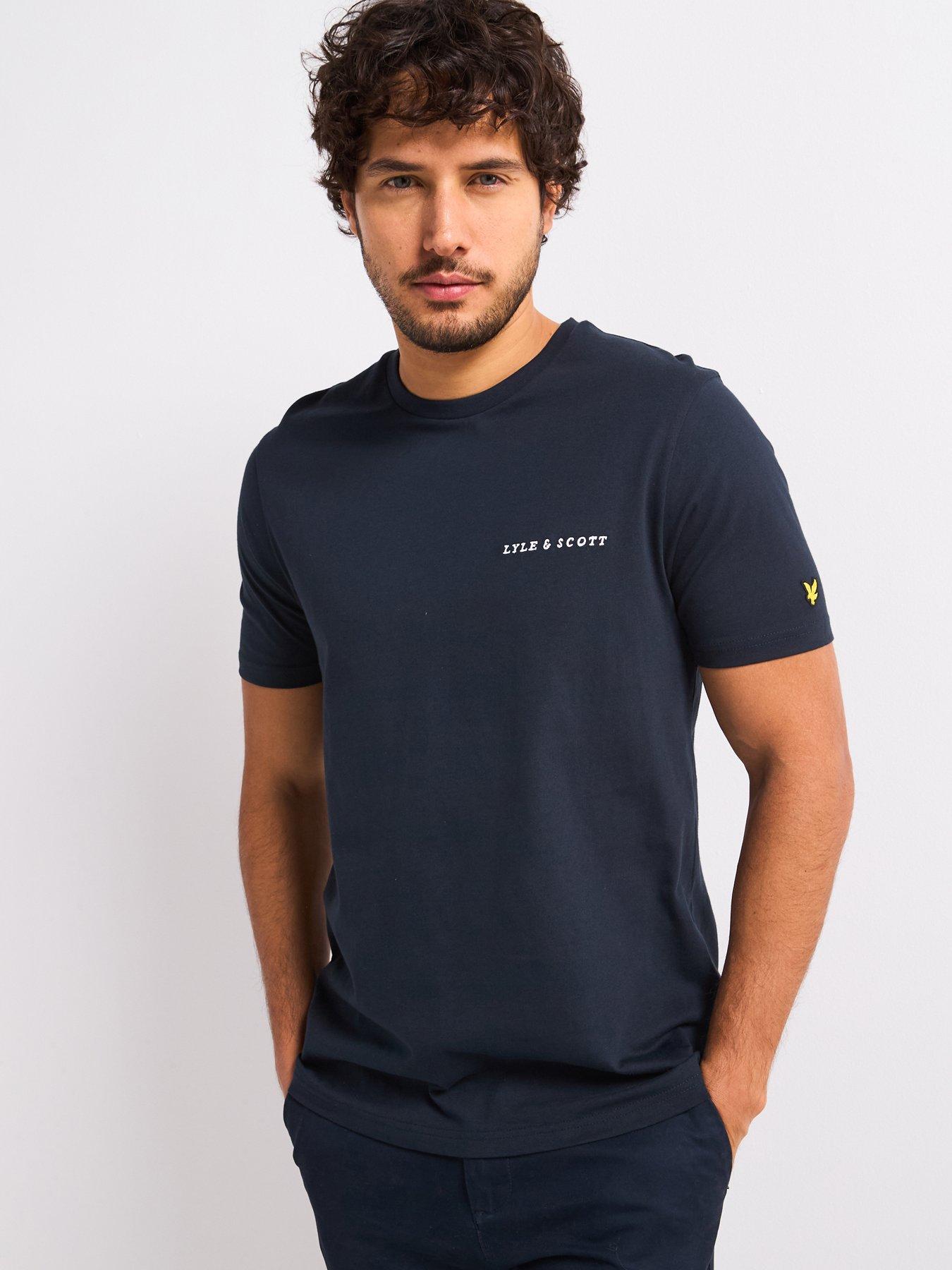  image of lyle-scott-embroidered-t-shirt-navy