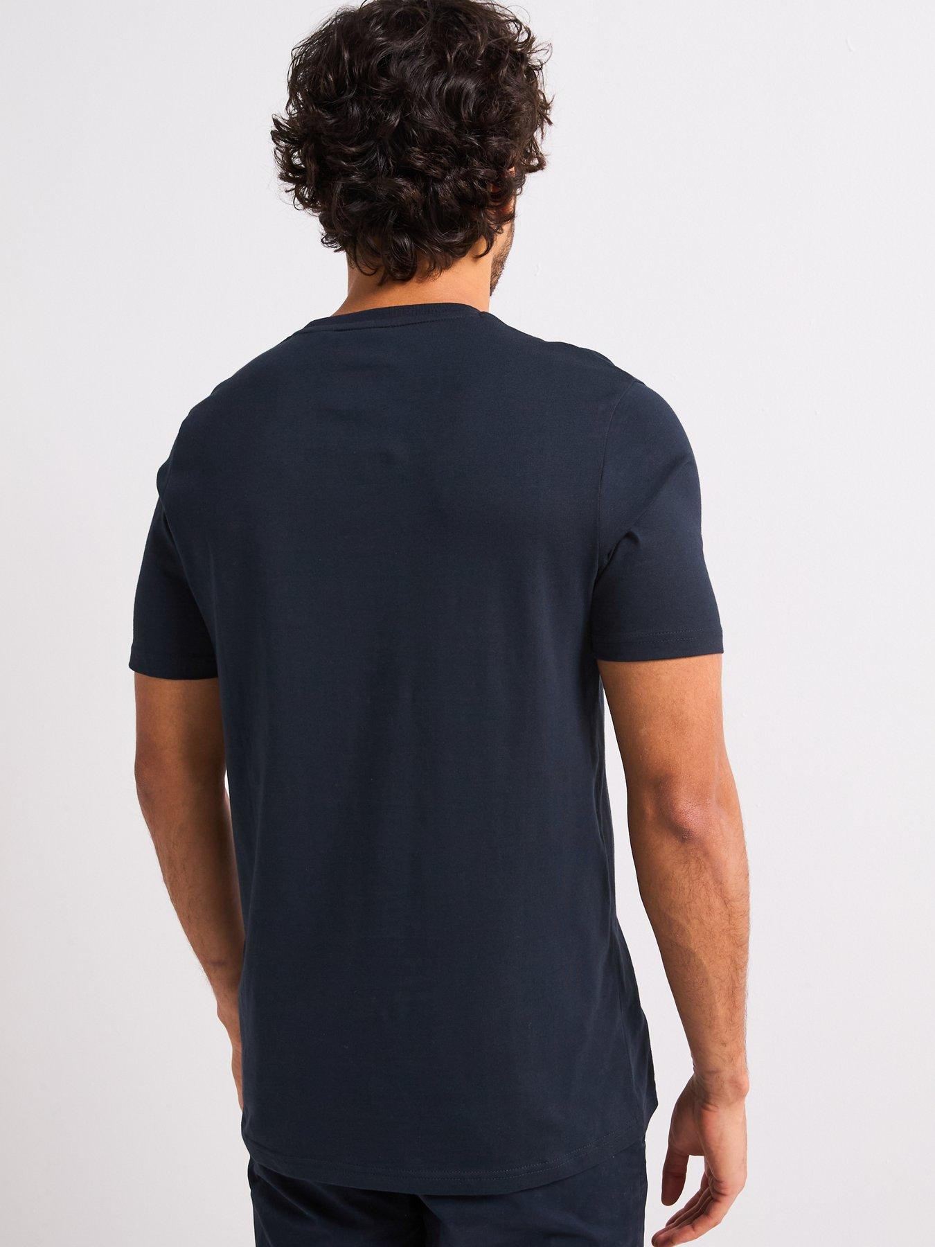  image of lyle-scott-embroidered-t-shirt-navy