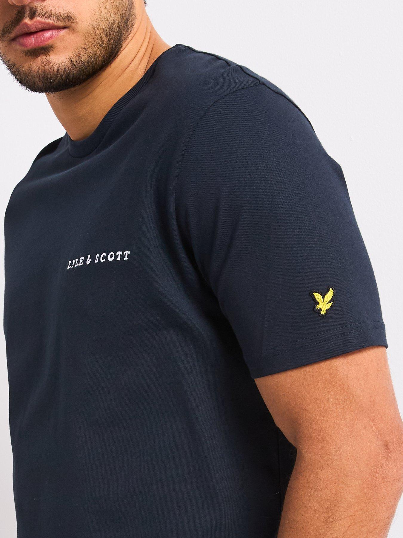  image of lyle-scott-embroidered-t-shirt-navy