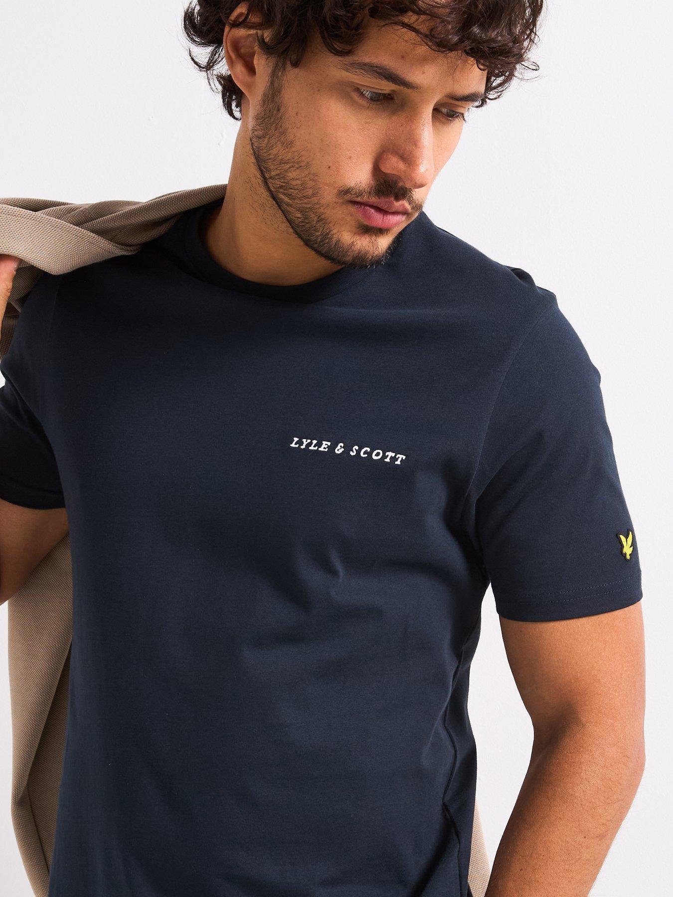  image of lyle-scott-embroidered-t-shirt-navy