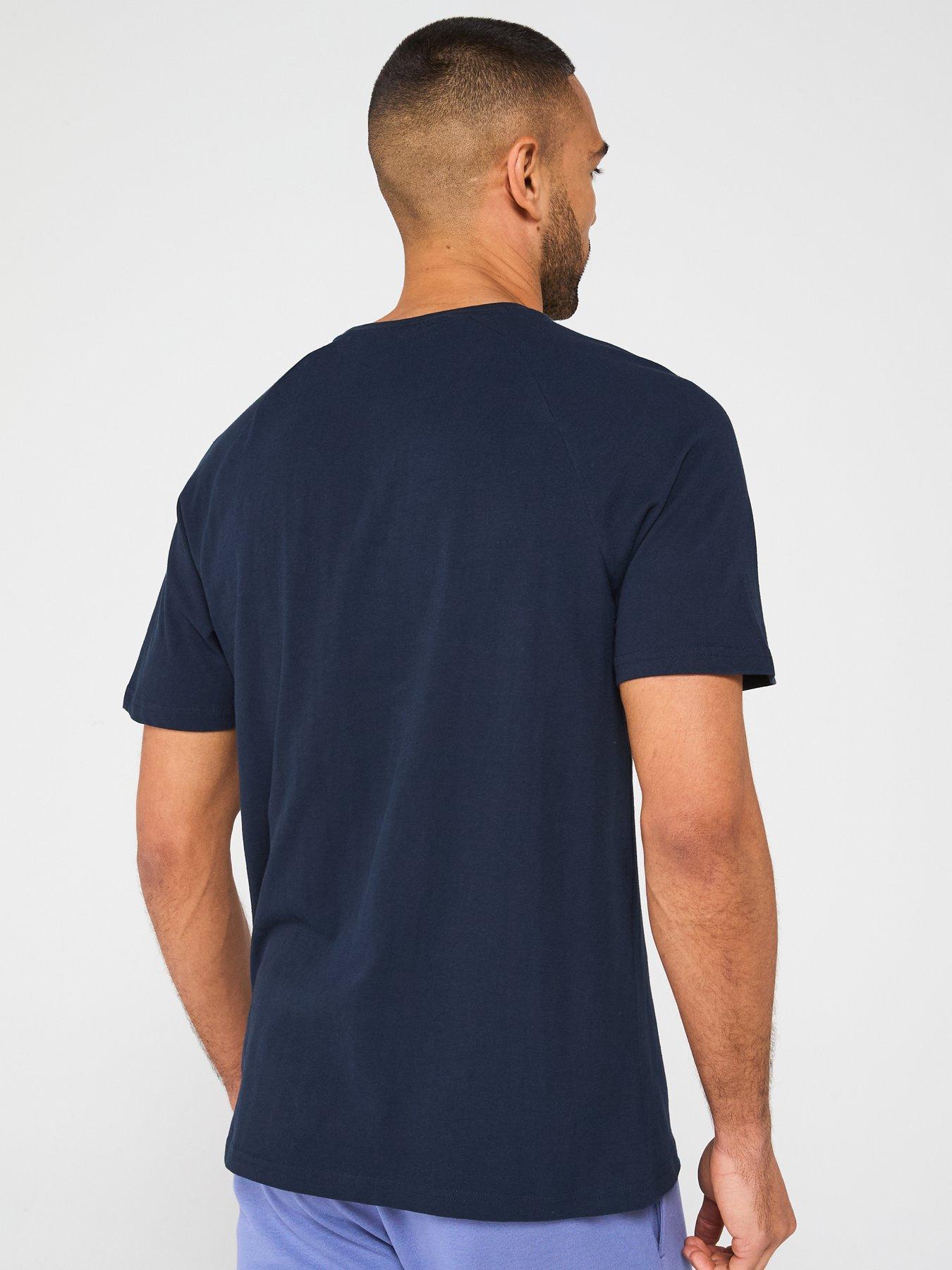 stillFront image of lyle-scott-linen-blend-raglan-t-shirt-navy