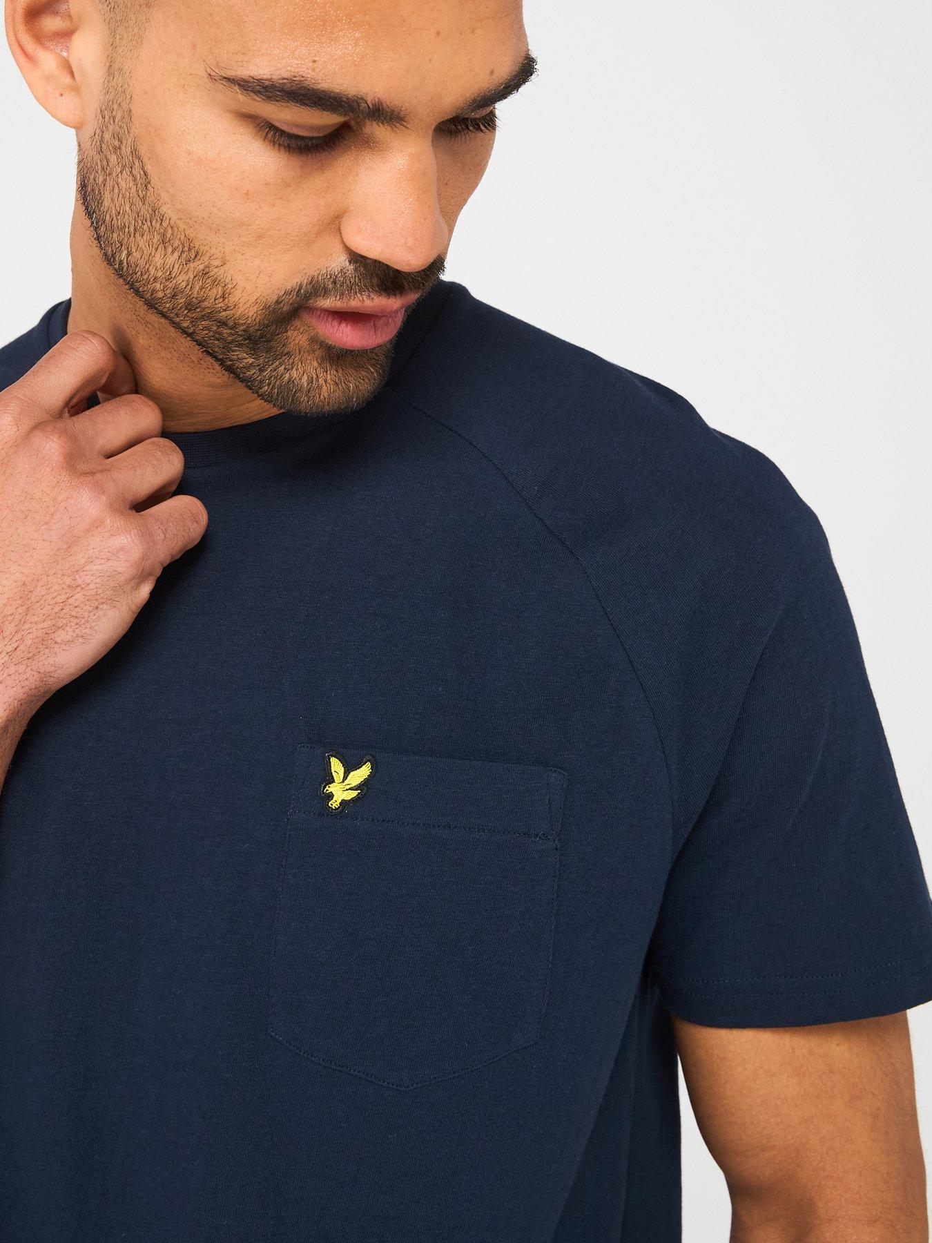  image of lyle-scott-linen-blend-raglan-t-shirt-navy