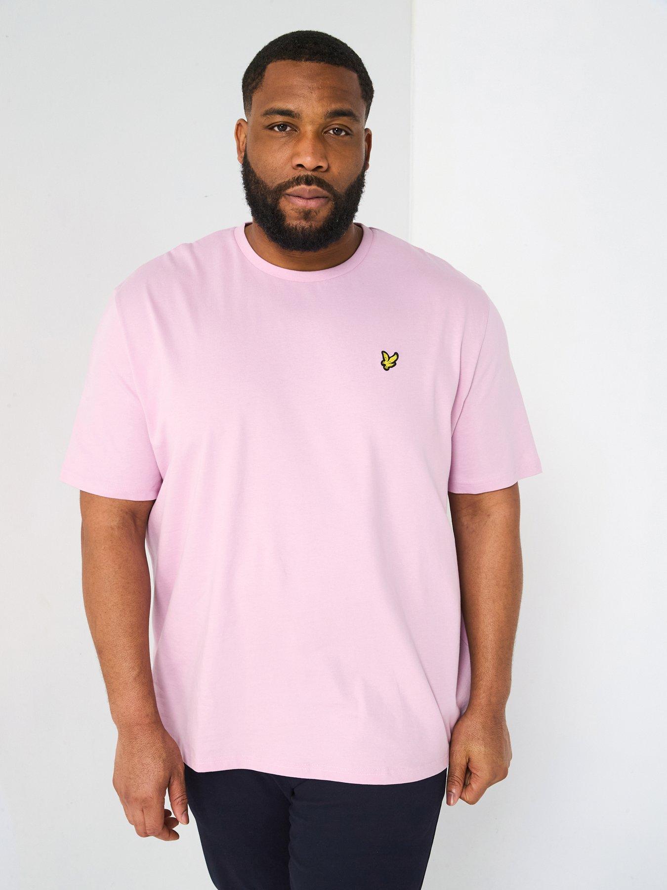 front image of lyle-scott-lyle-amp-scott-big-amp-tall-plain-t-shirt--pink
