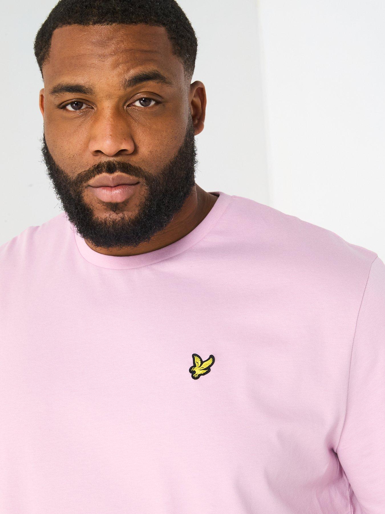  image of lyle-scott-lyle-amp-scott-big-amp-tall-plain-t-shirt--pink