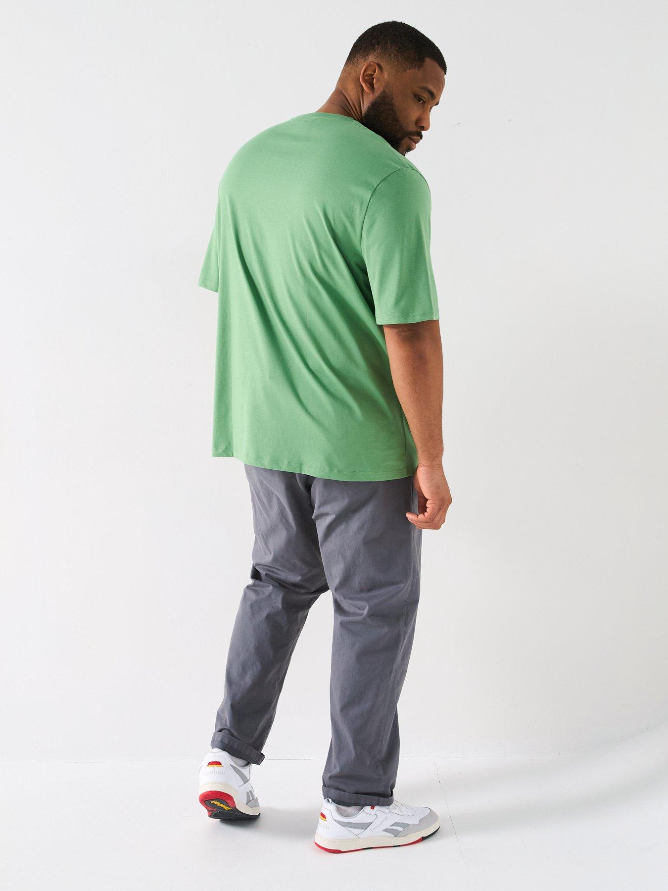  image of lyle-scott-lyle-amp-scott-big-amp-tall-plain-t-shirt--green