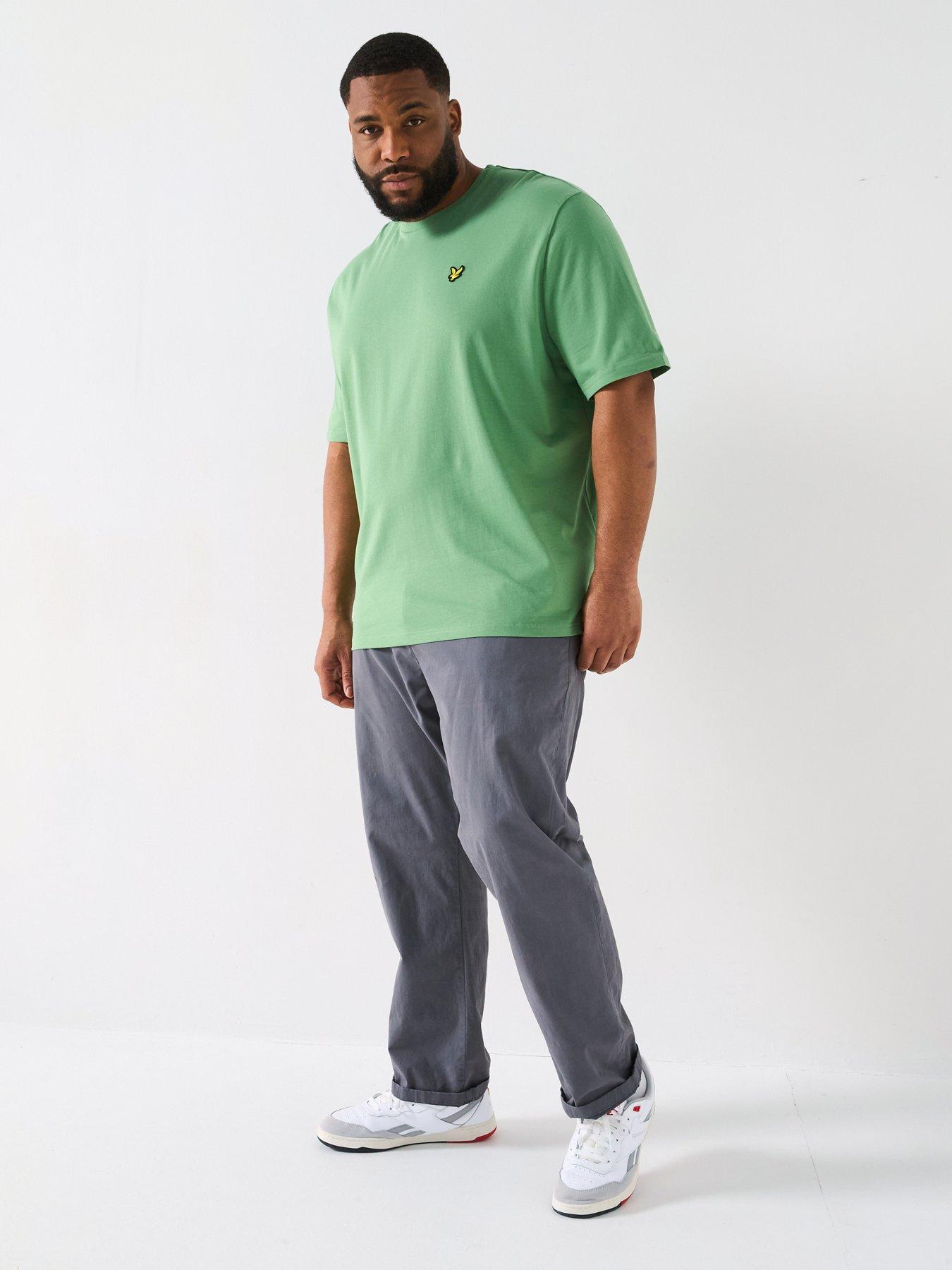  image of lyle-scott-lyle-amp-scott-big-amp-tall-plain-t-shirt--green