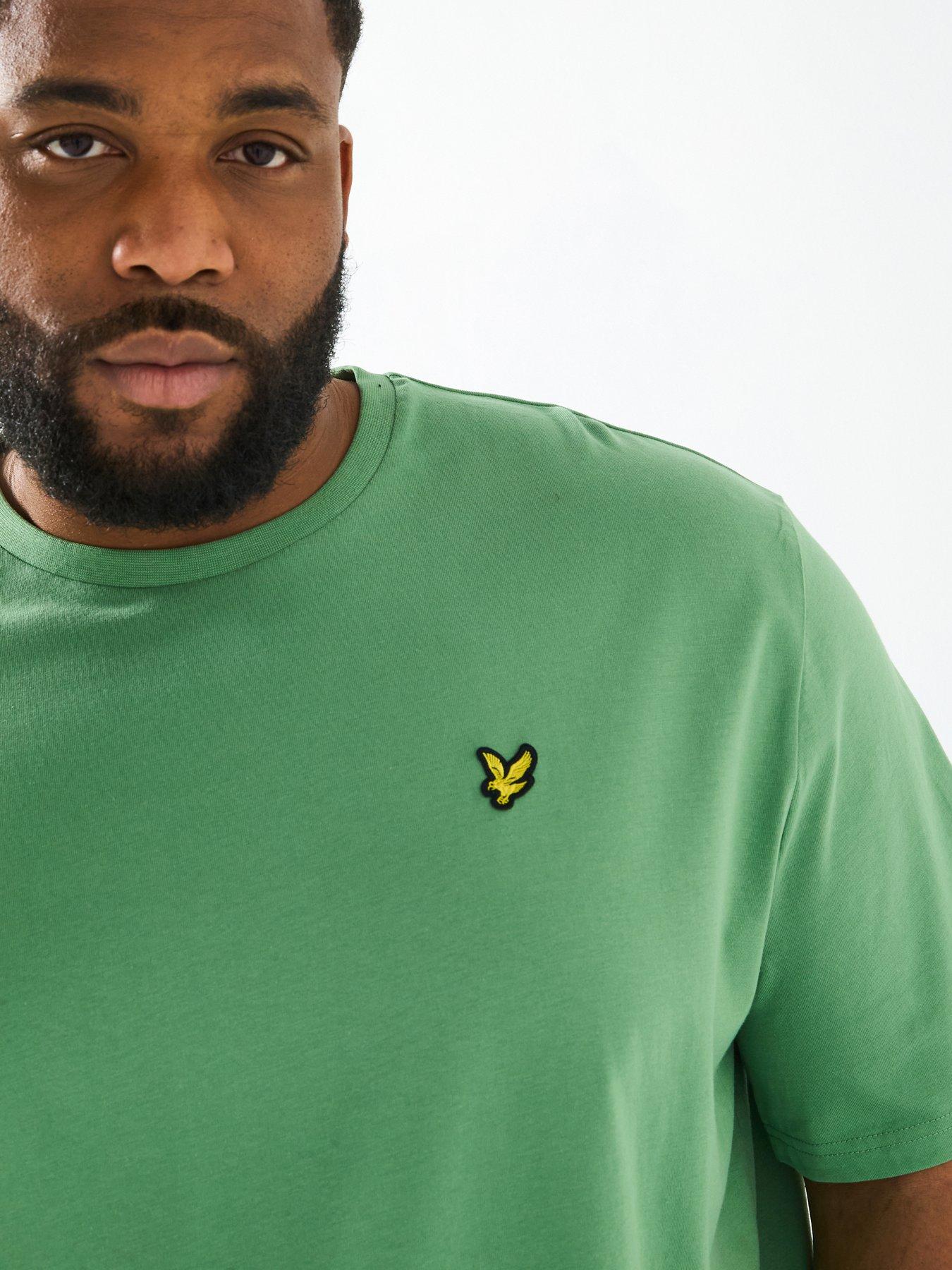  image of lyle-scott-lyle-amp-scott-big-amp-tall-plain-t-shirt--green